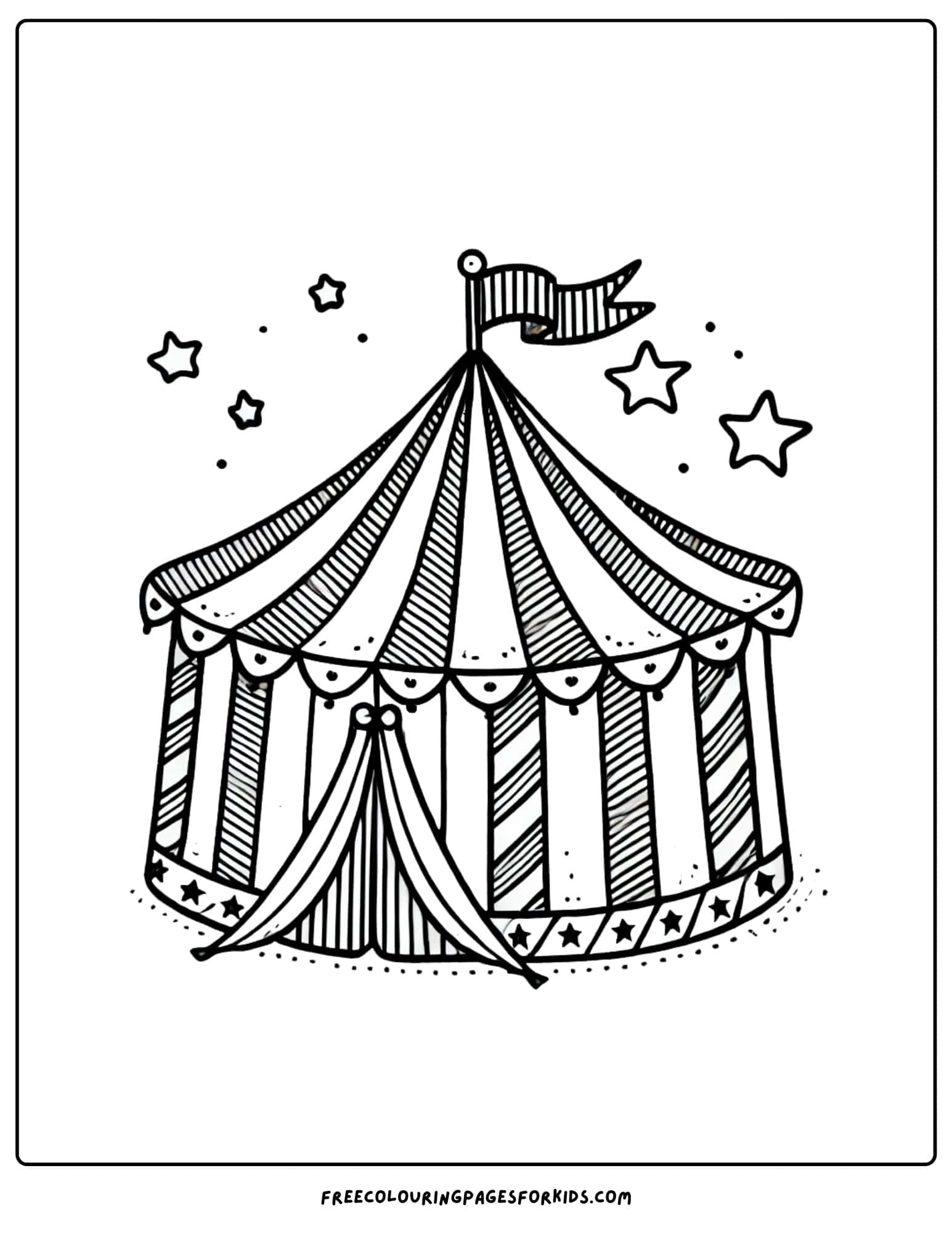 circus tent coloring page