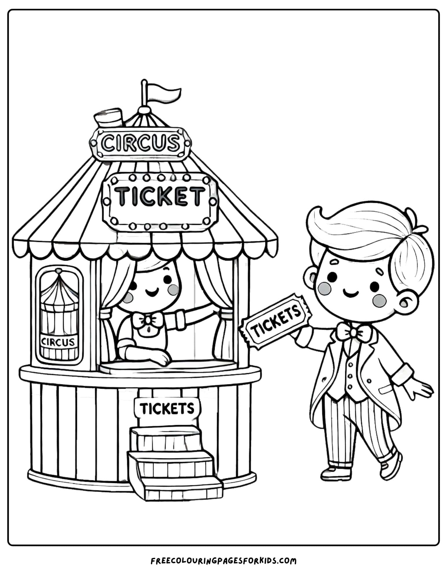 circus ticket booth coloring page