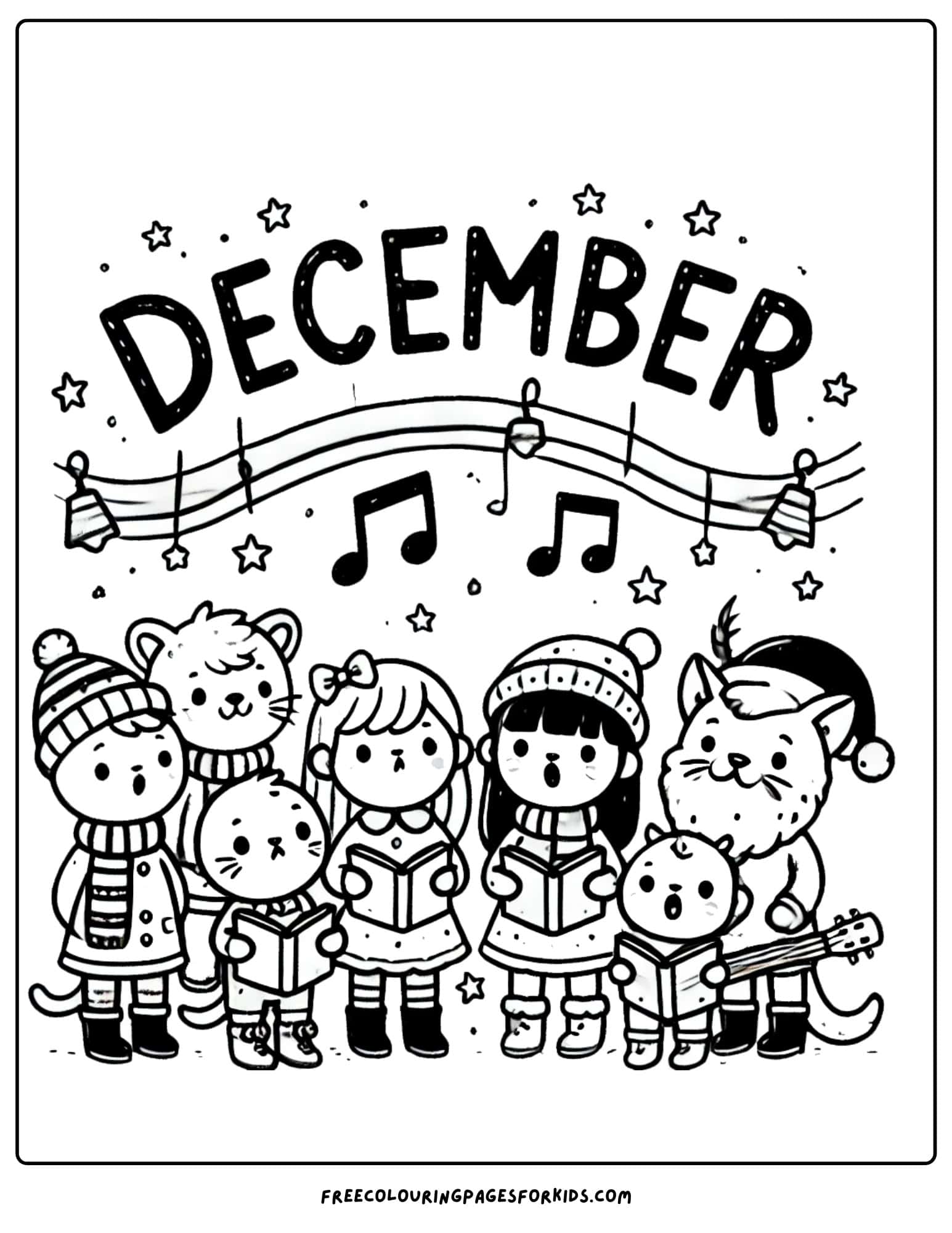 december carol signing coloring page