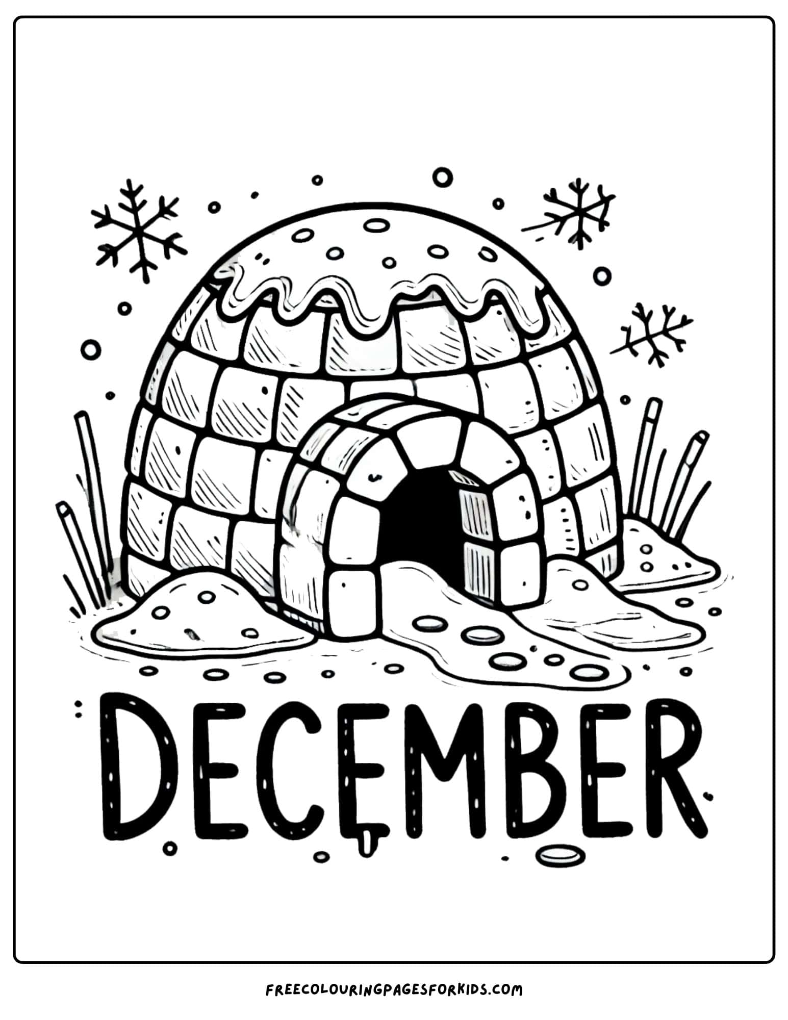 december igloo coloring page