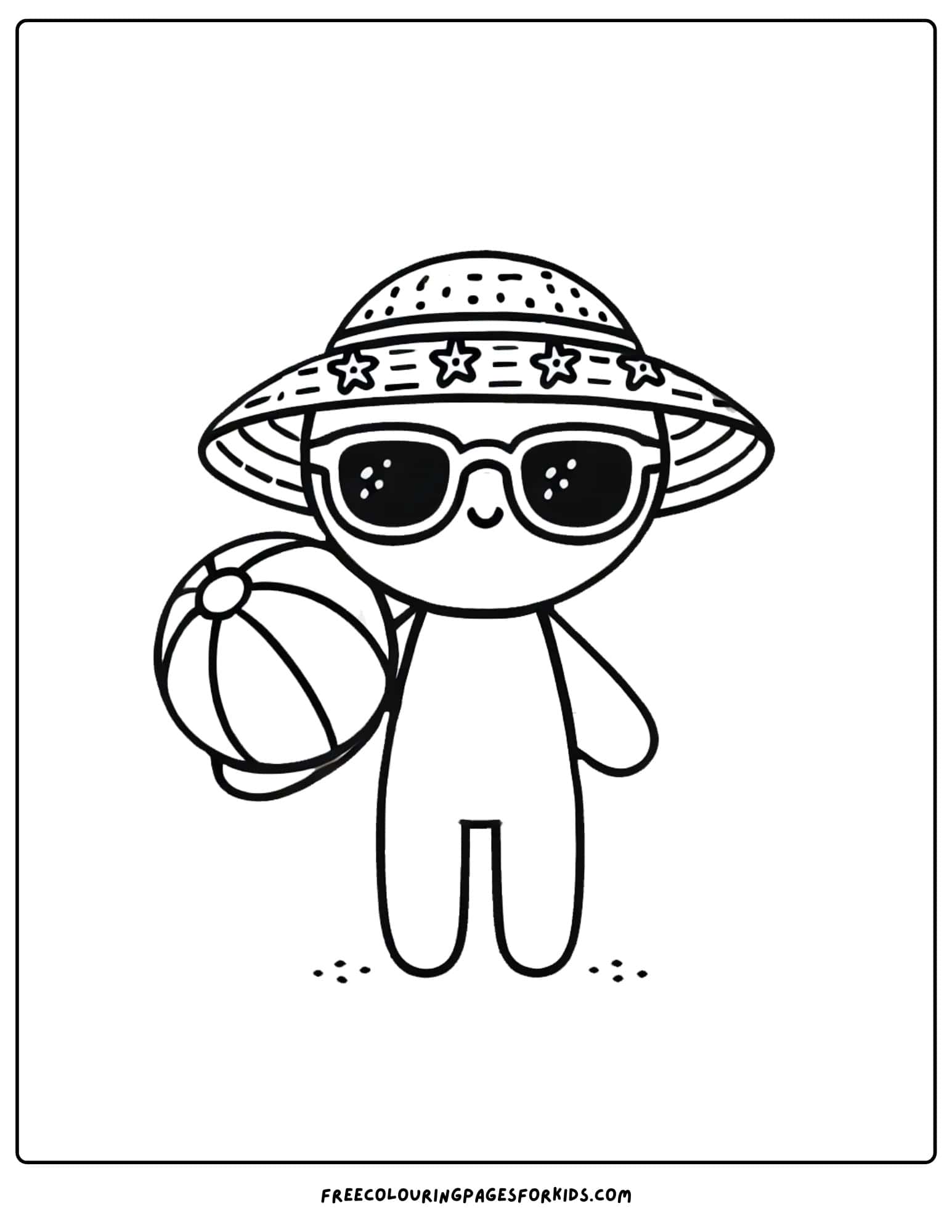 doll ready for the beach coloring page