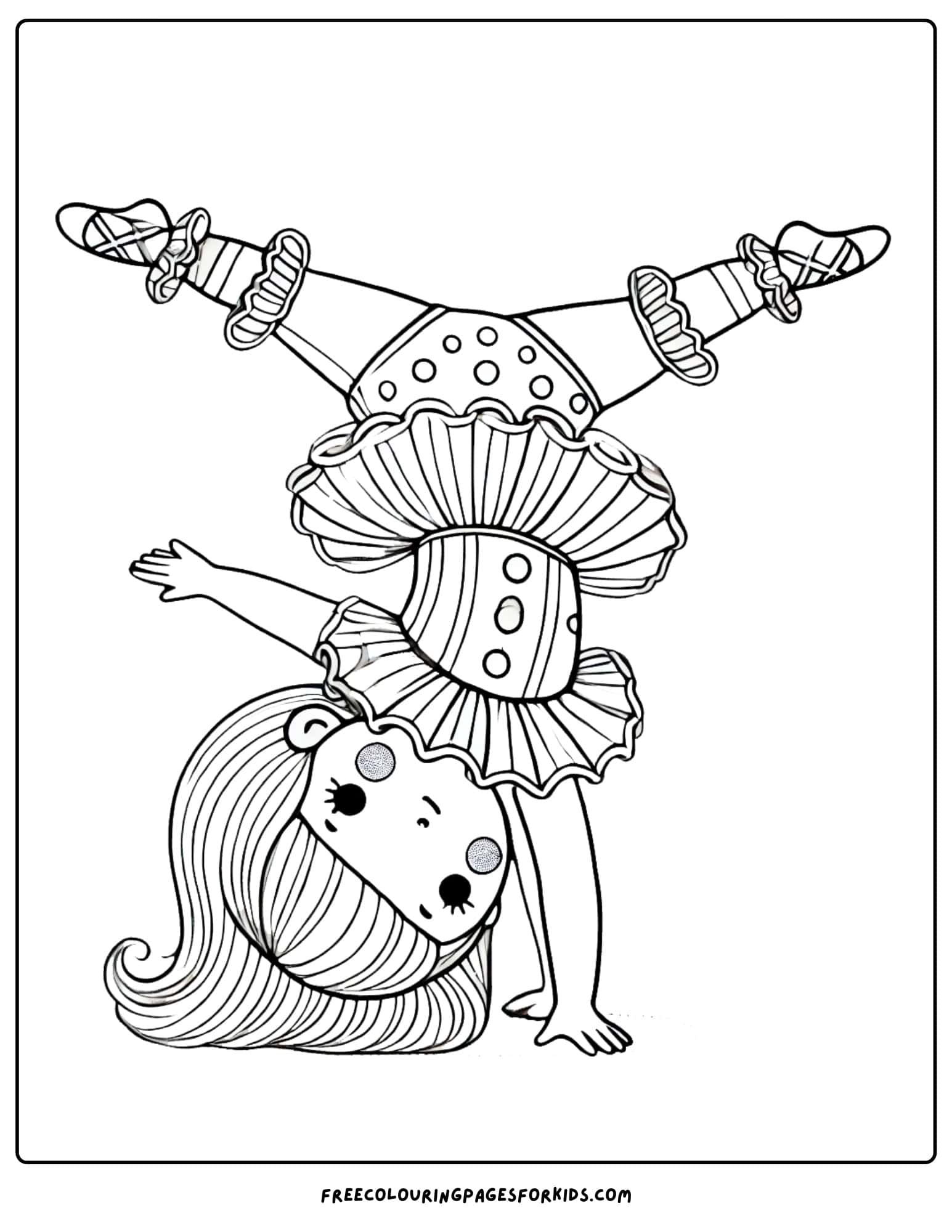 doll circus handstand coloring page