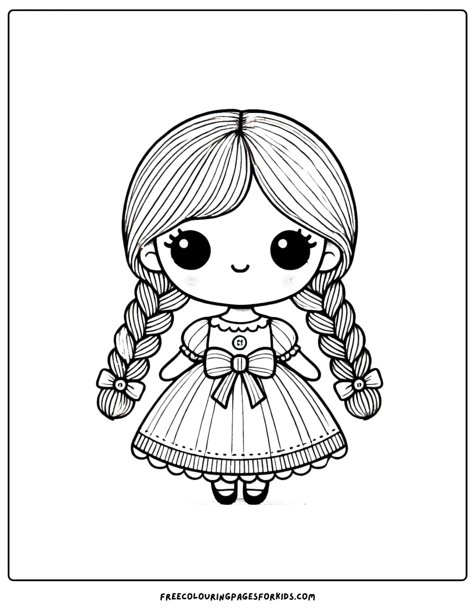 doll classic design coloring page