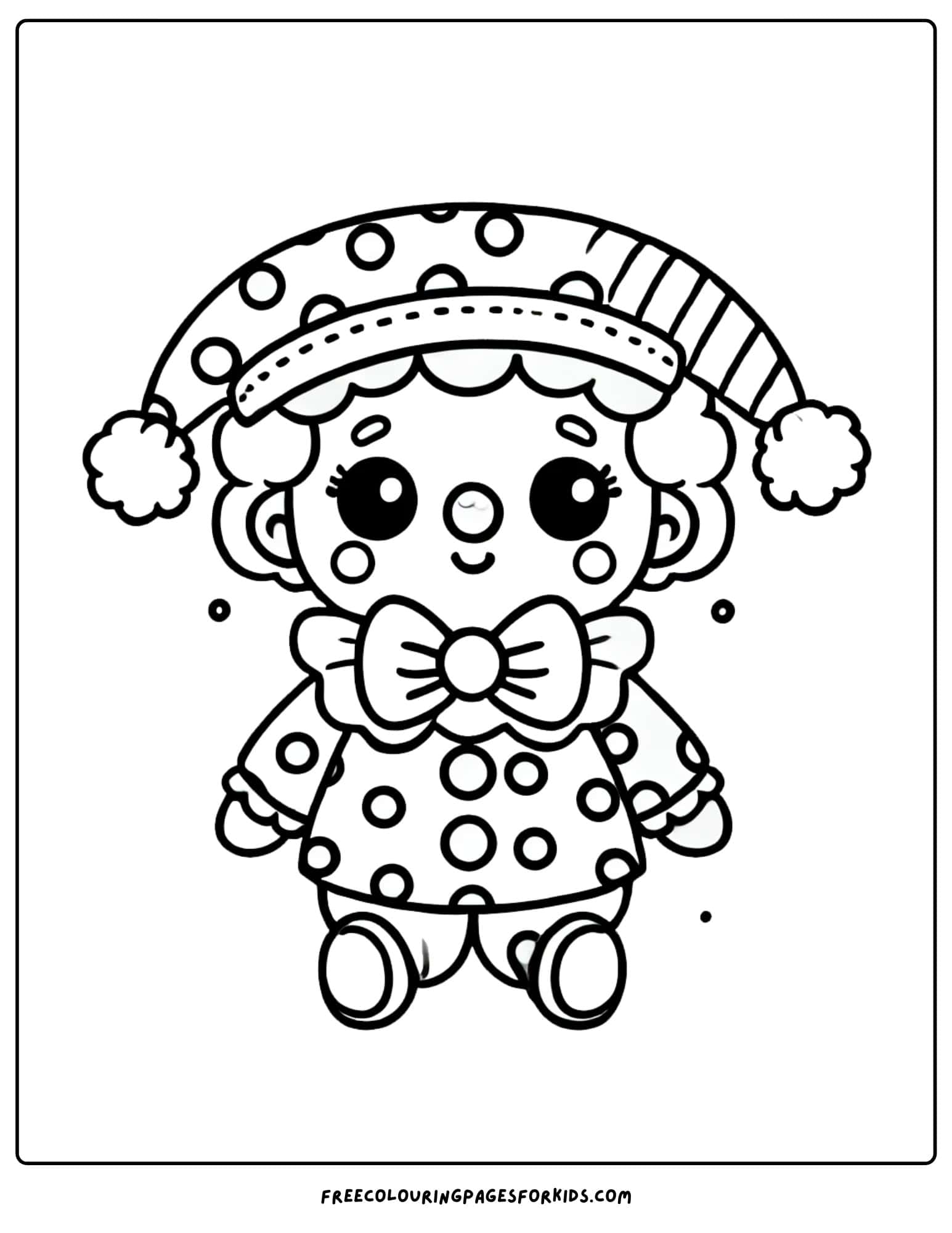 doll clown coloring page