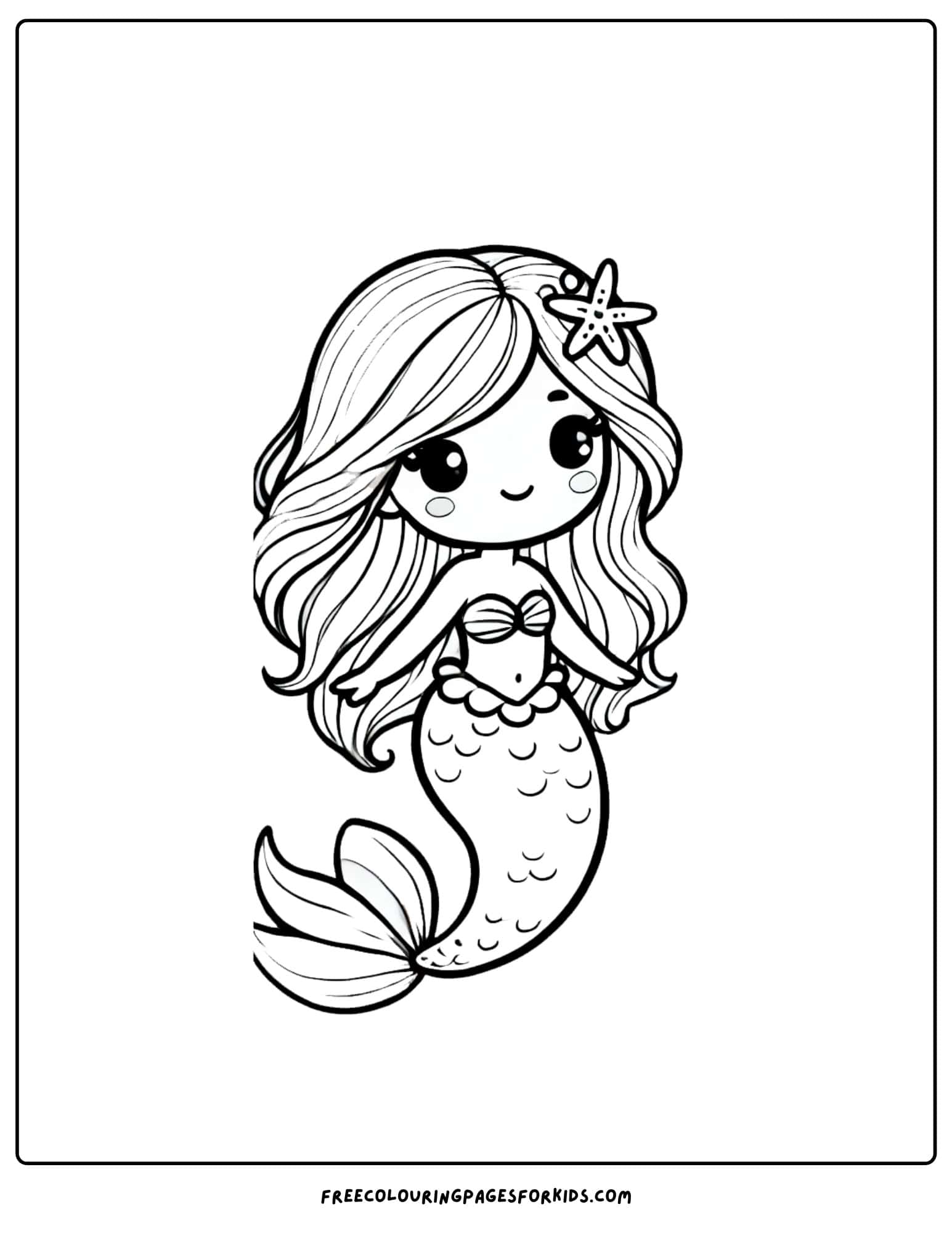 doll mermaid coloring page