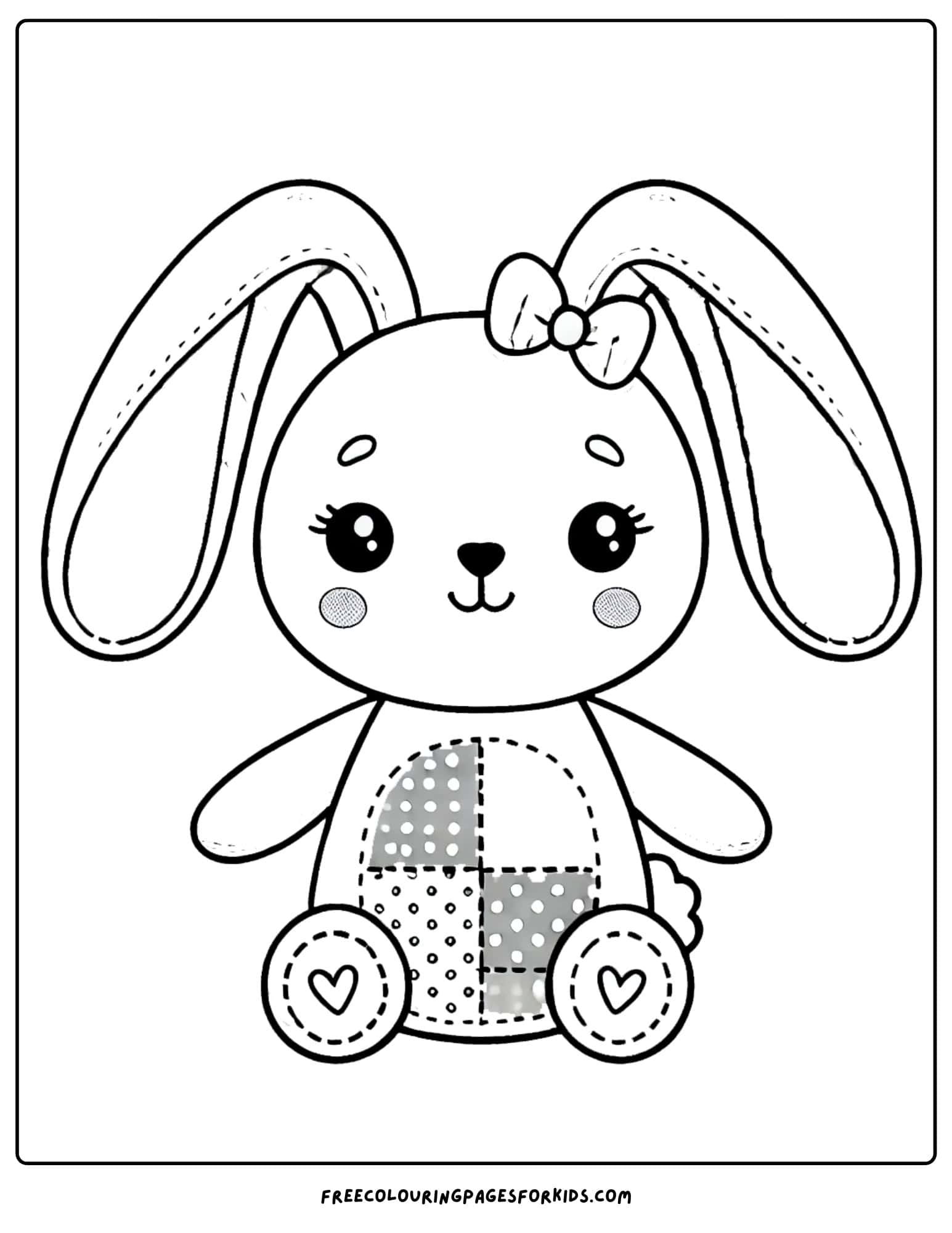 doll stuffed rabbit coloring page