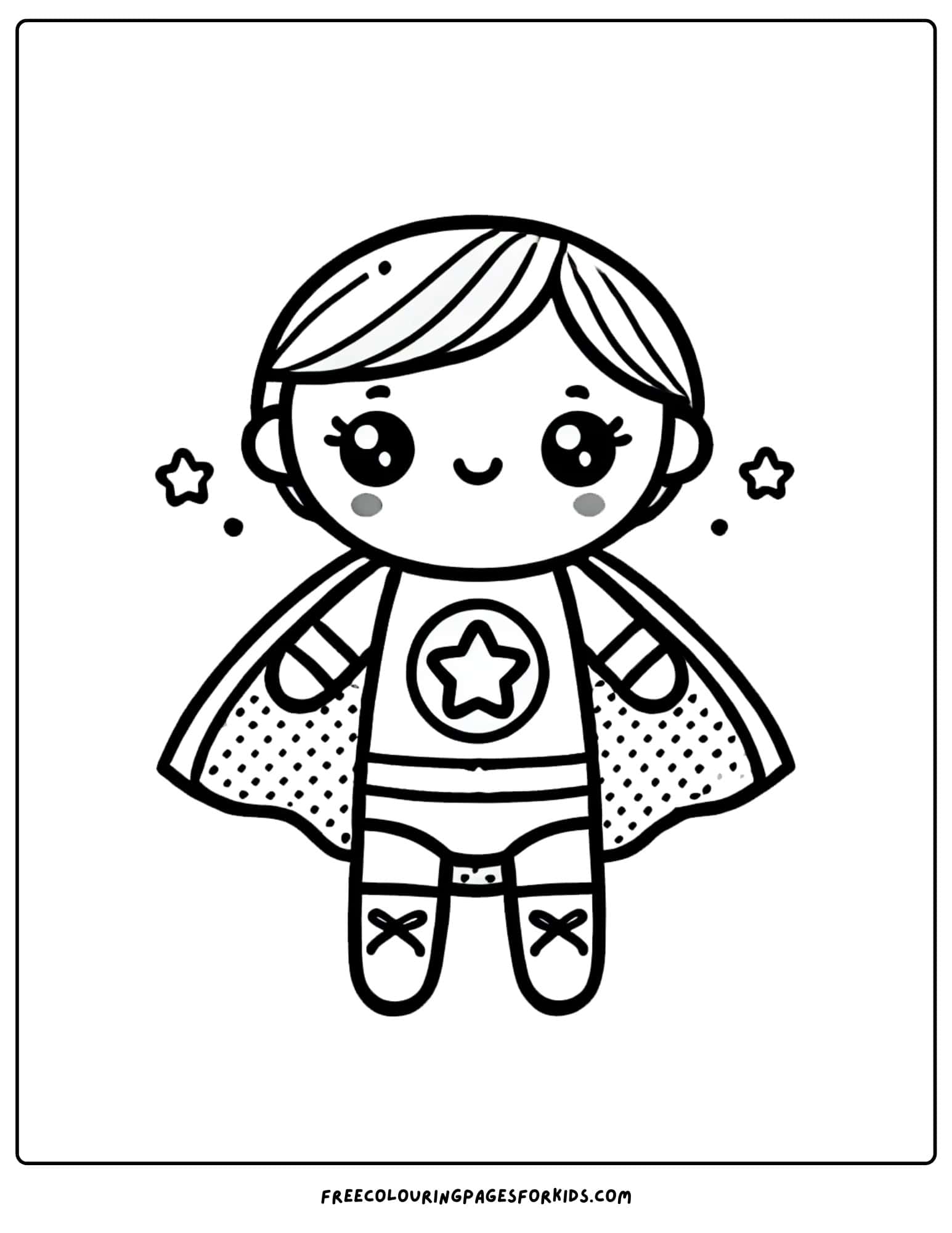 doll superhero coloring page