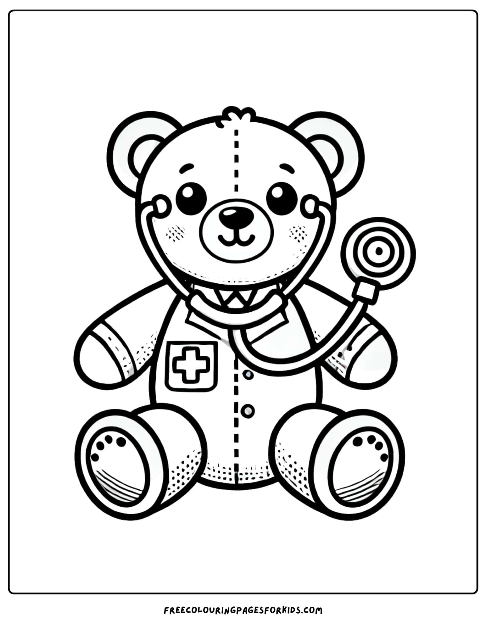 doll teddy bear doctor coloring page