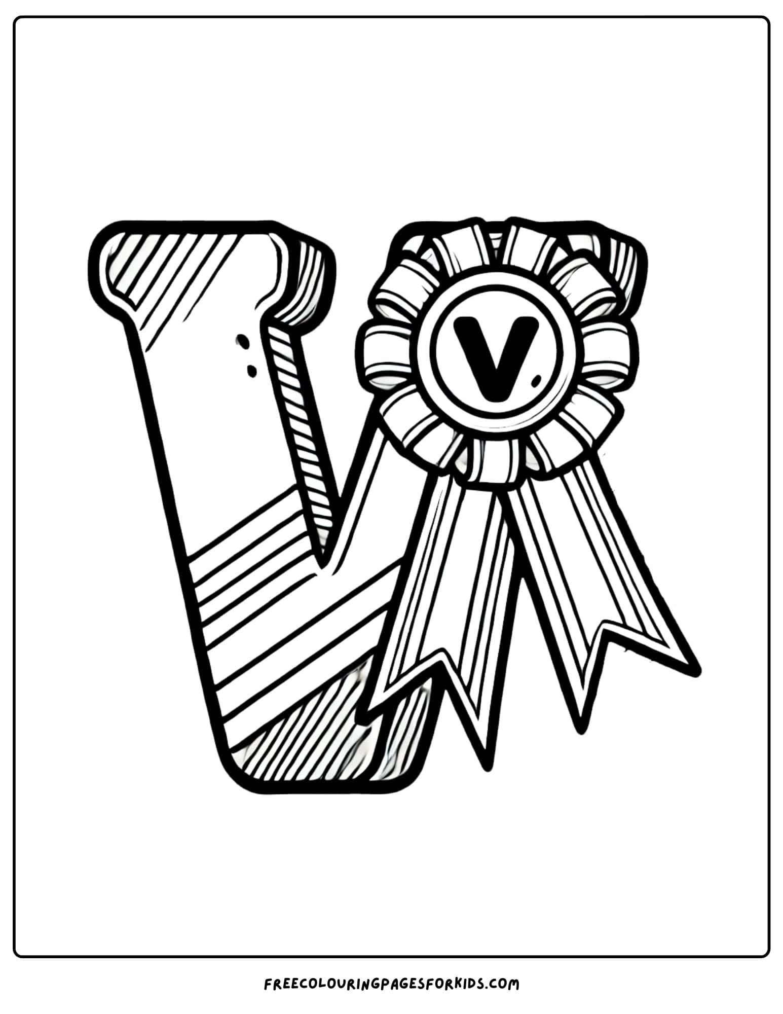 letter V for victory coloring page