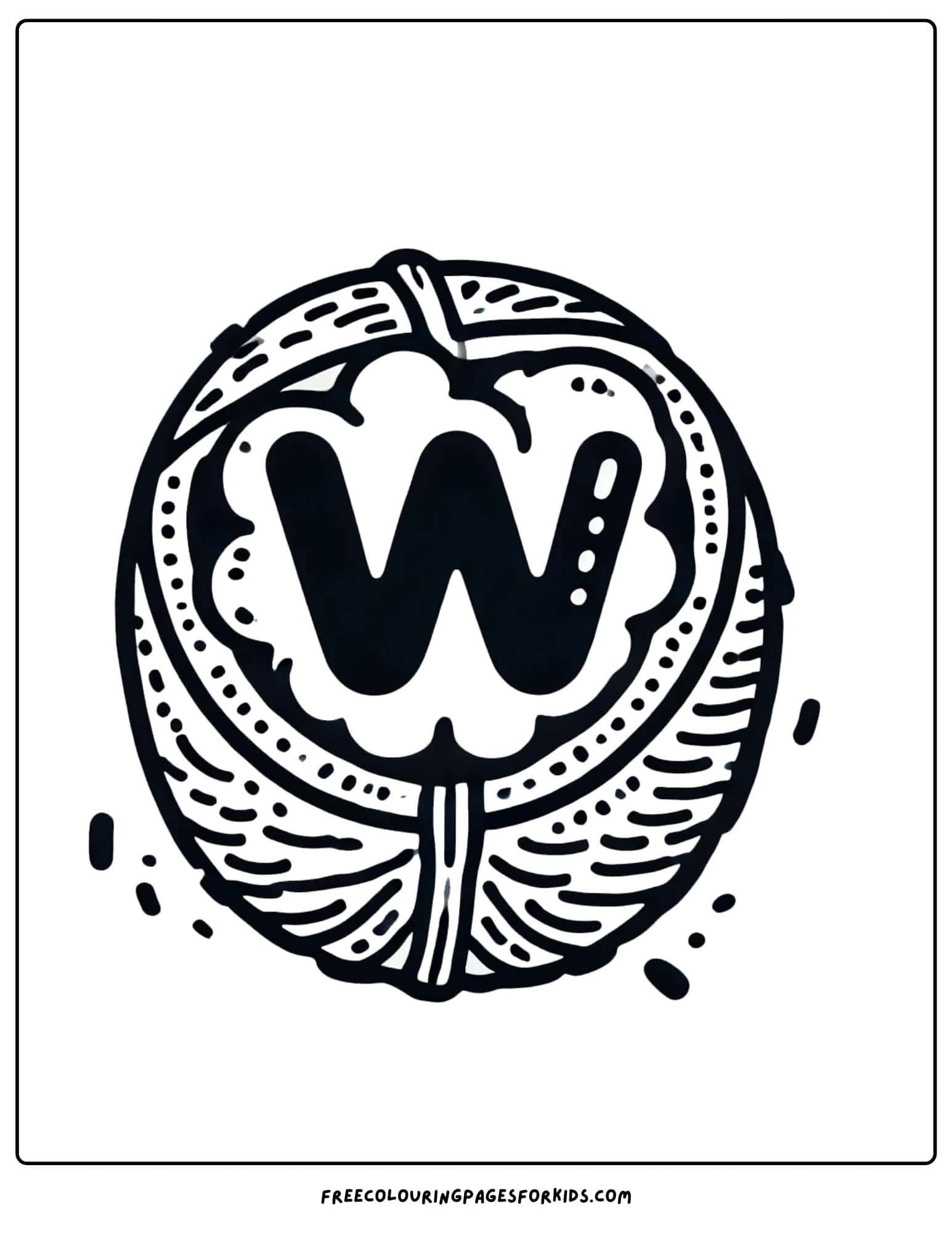 letter w for walnut coloring page