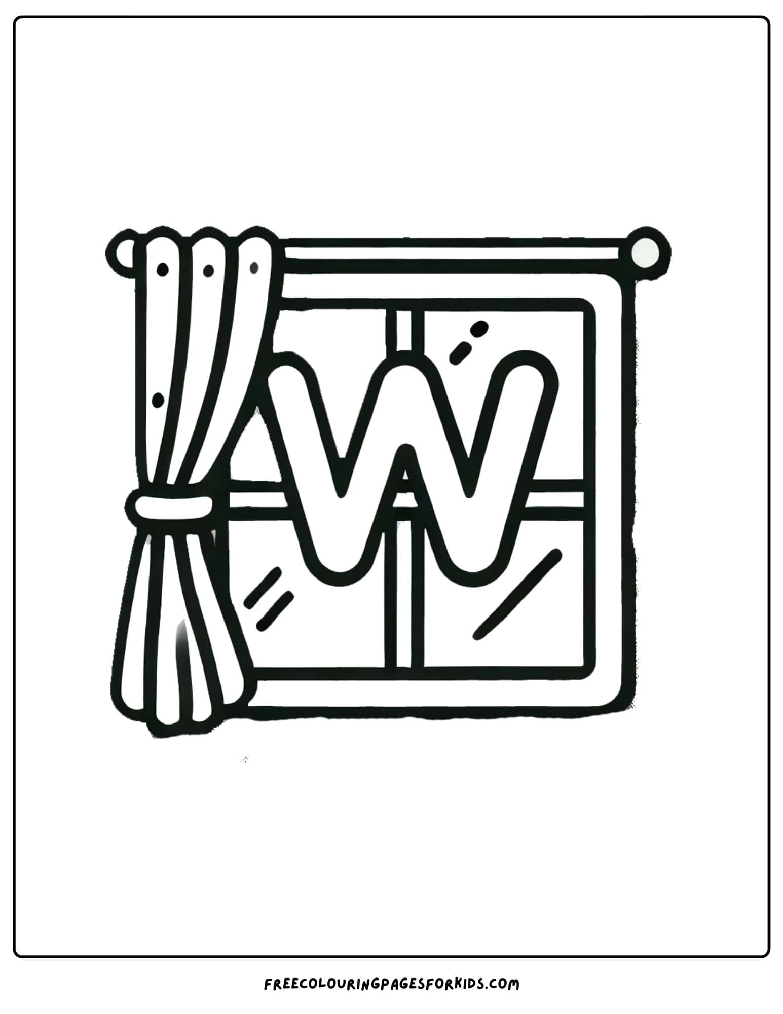 letter w for window coloring page