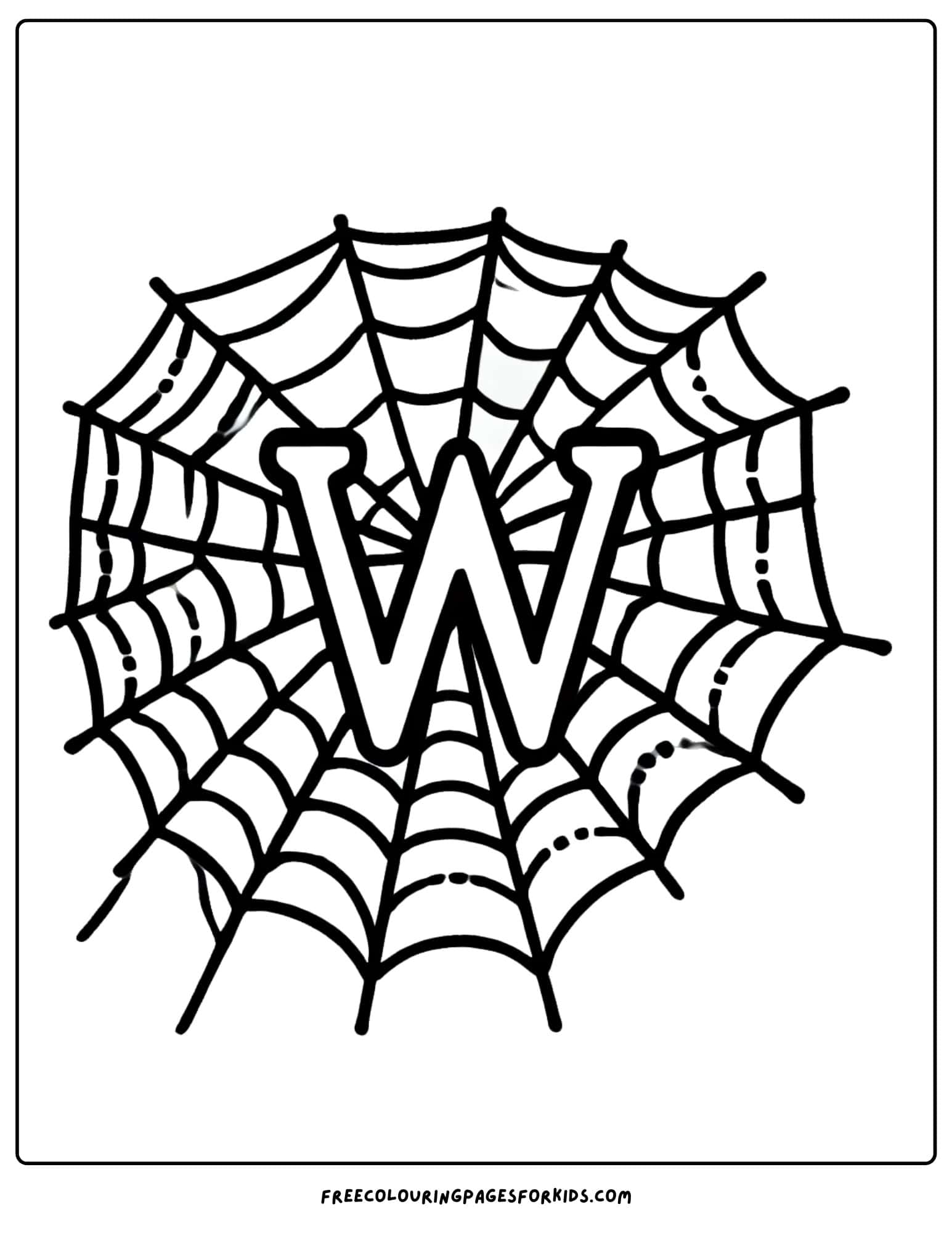 letter w for web coloring page