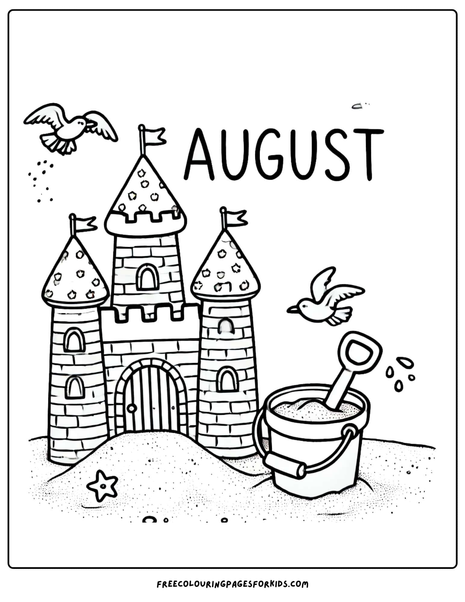 August Coloring Page