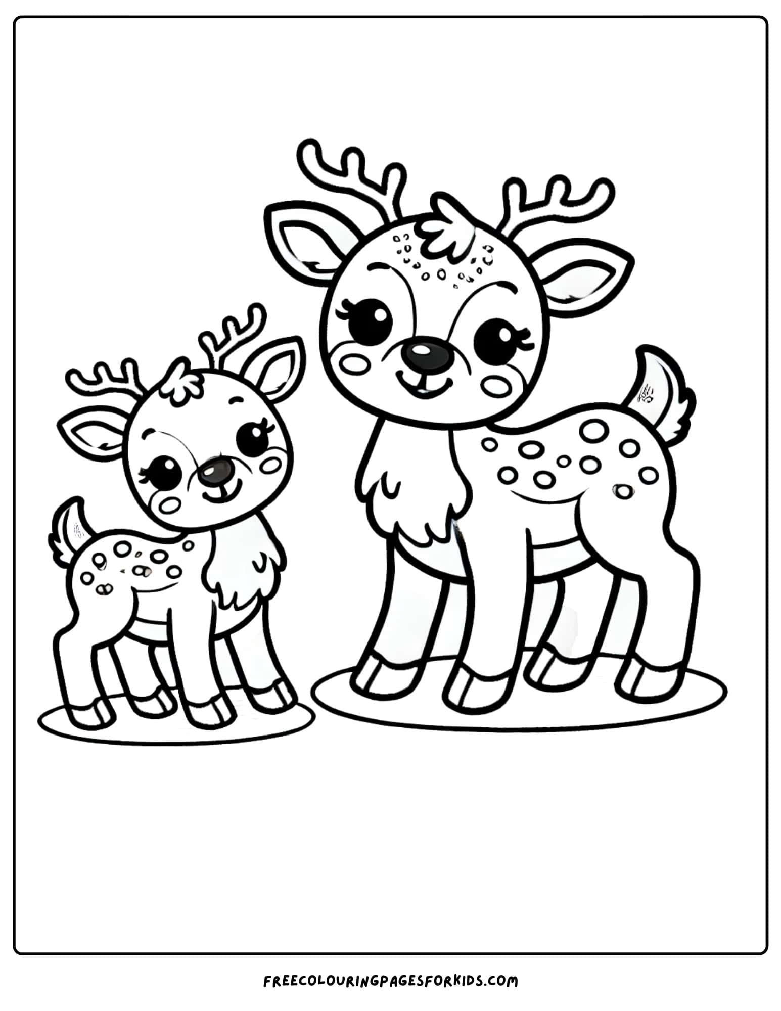 reindeer family coloring page