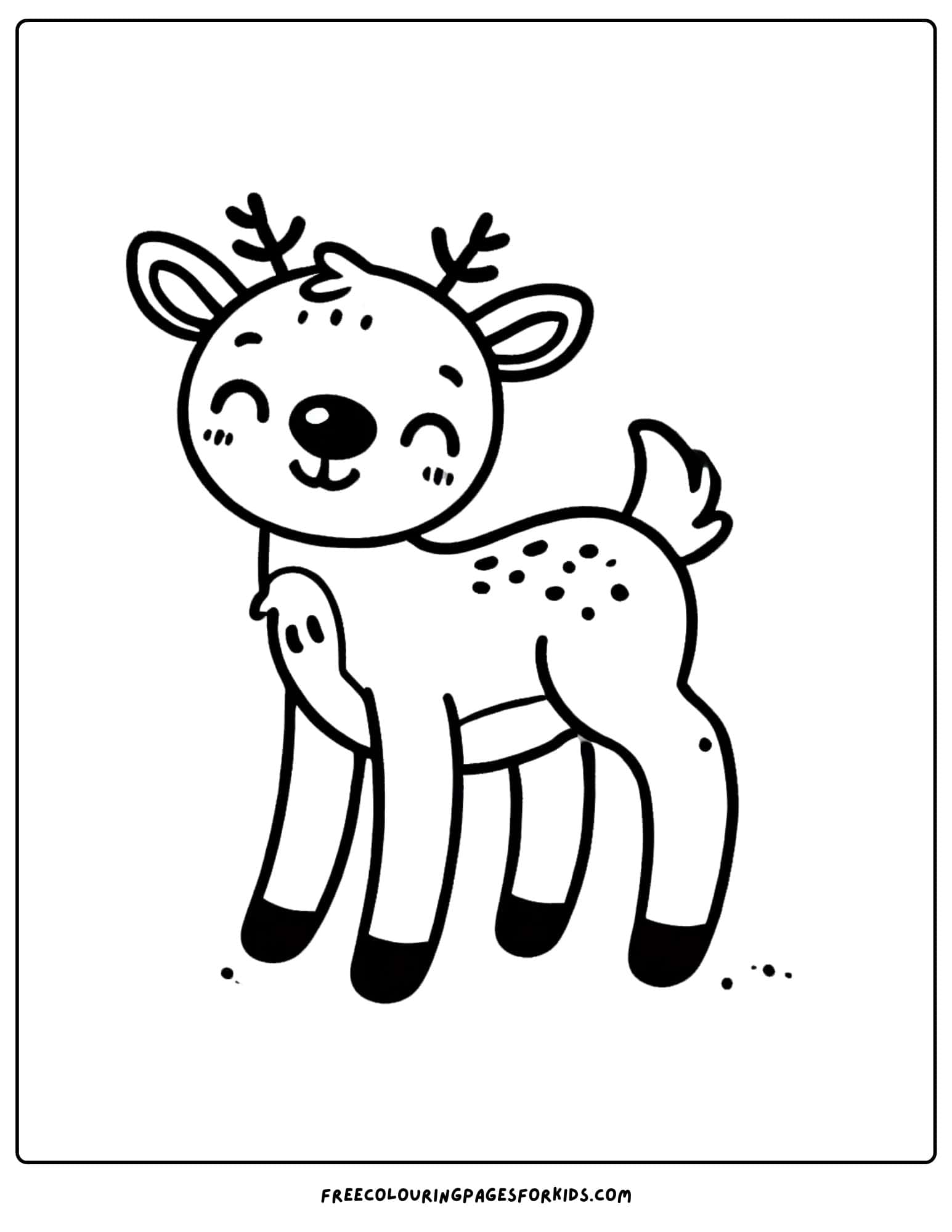 reindeer smiling coloring page