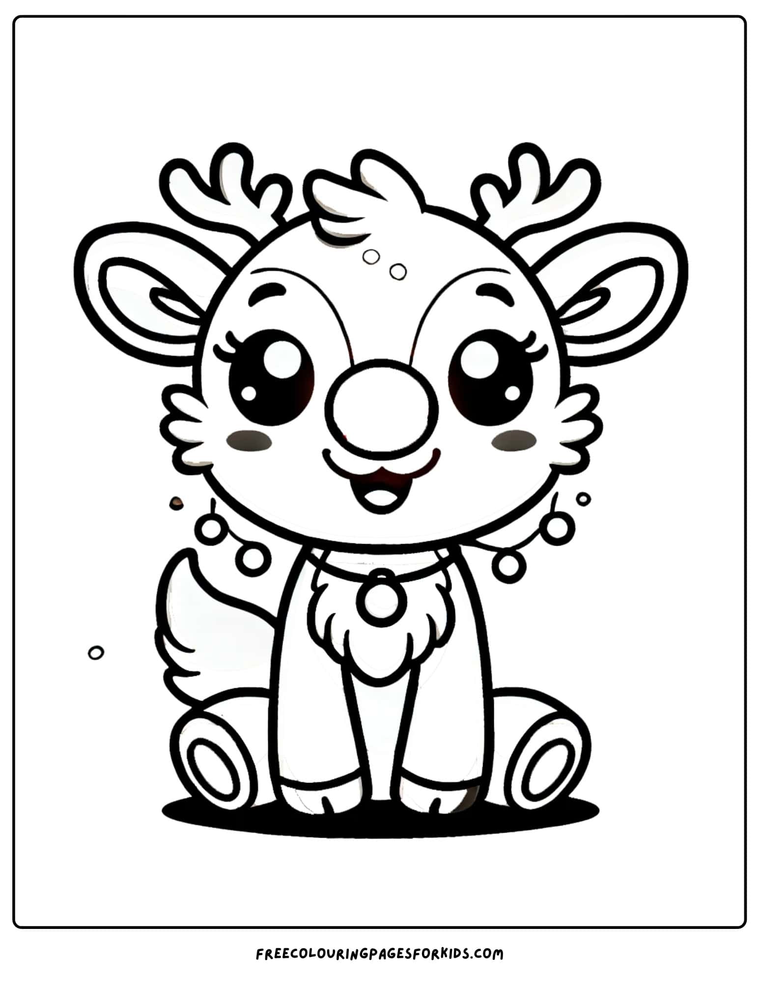 reindeer with red nose coloring page