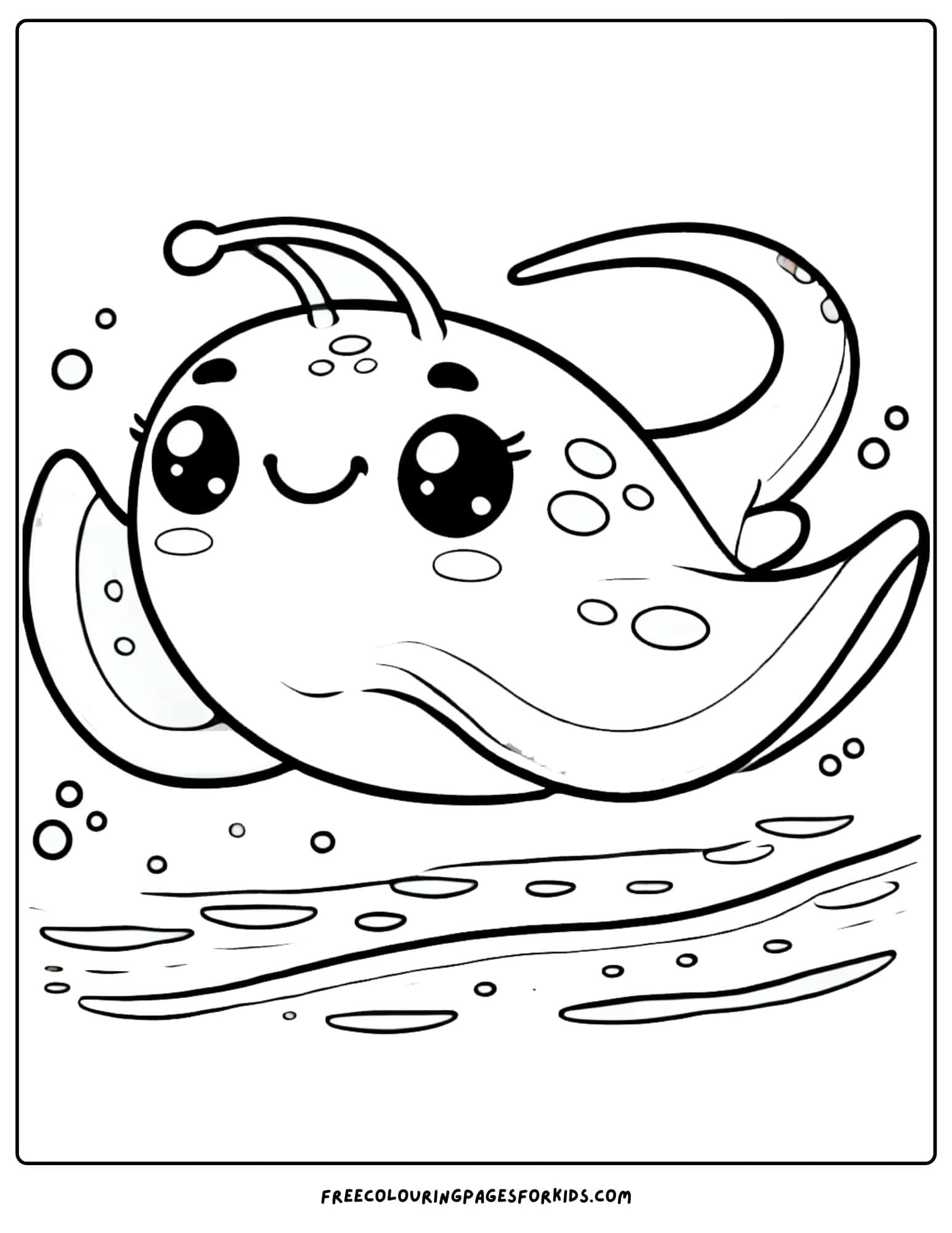 stingray smiling coloring page