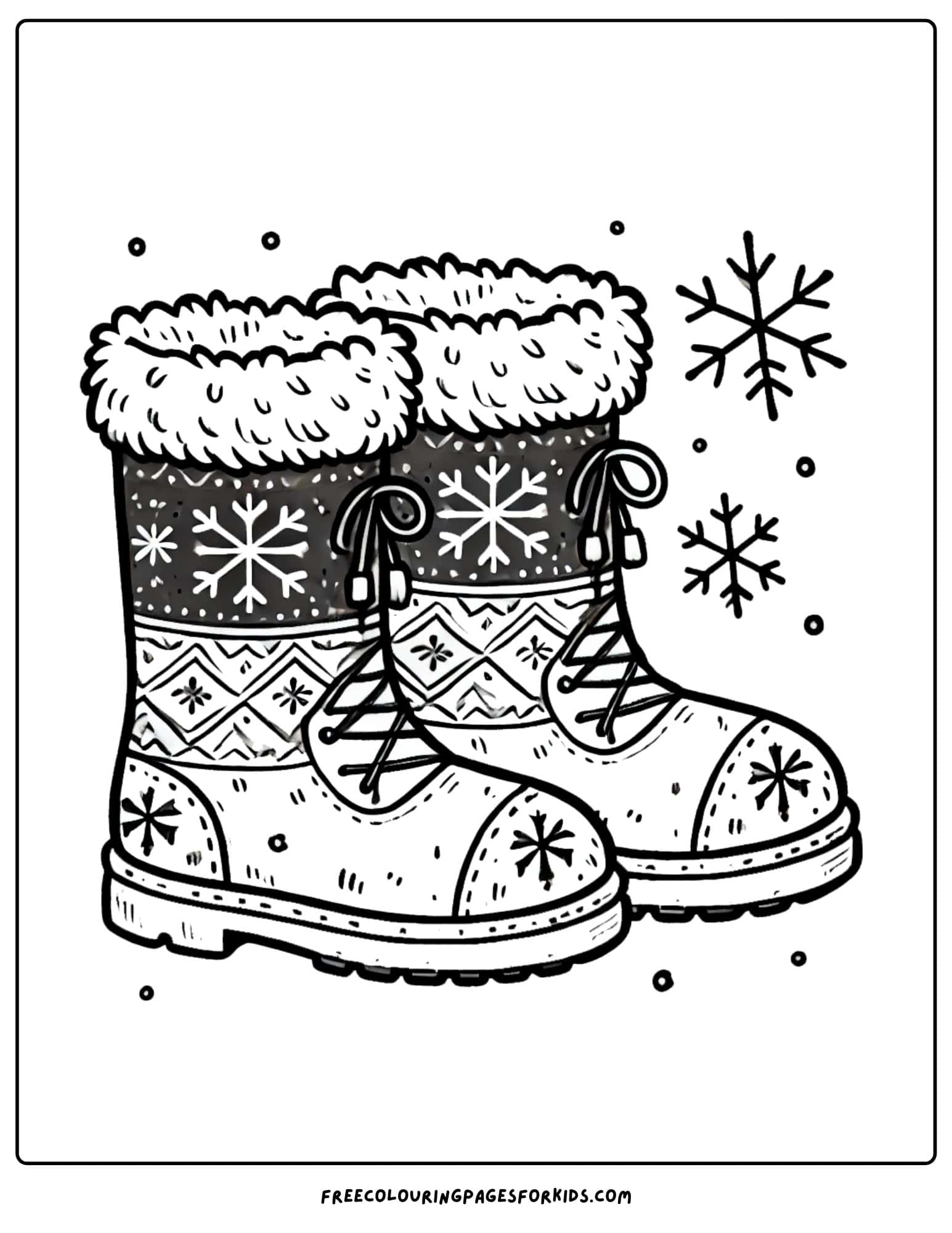 winter boots coloring page