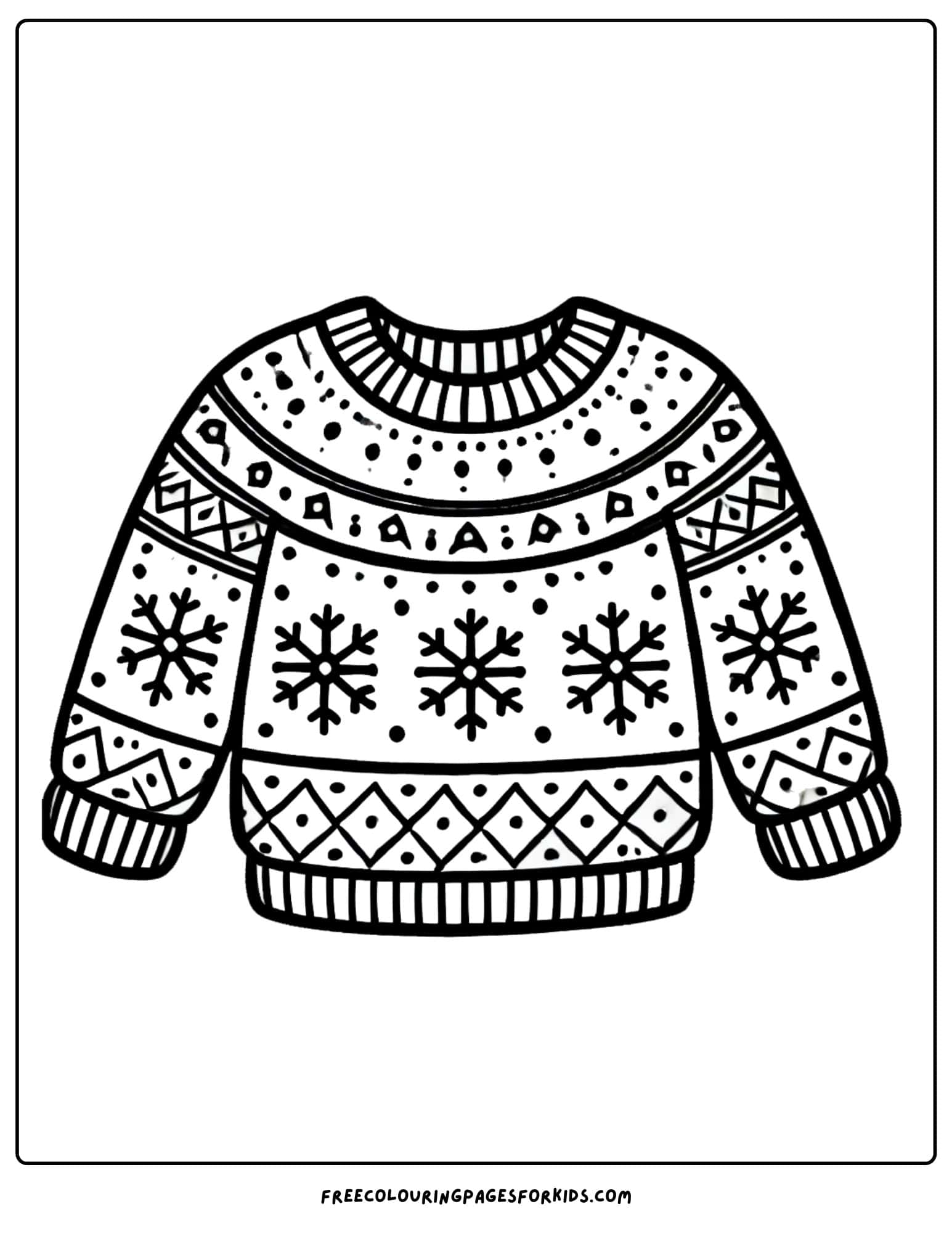 winter cozy sweater coloring page