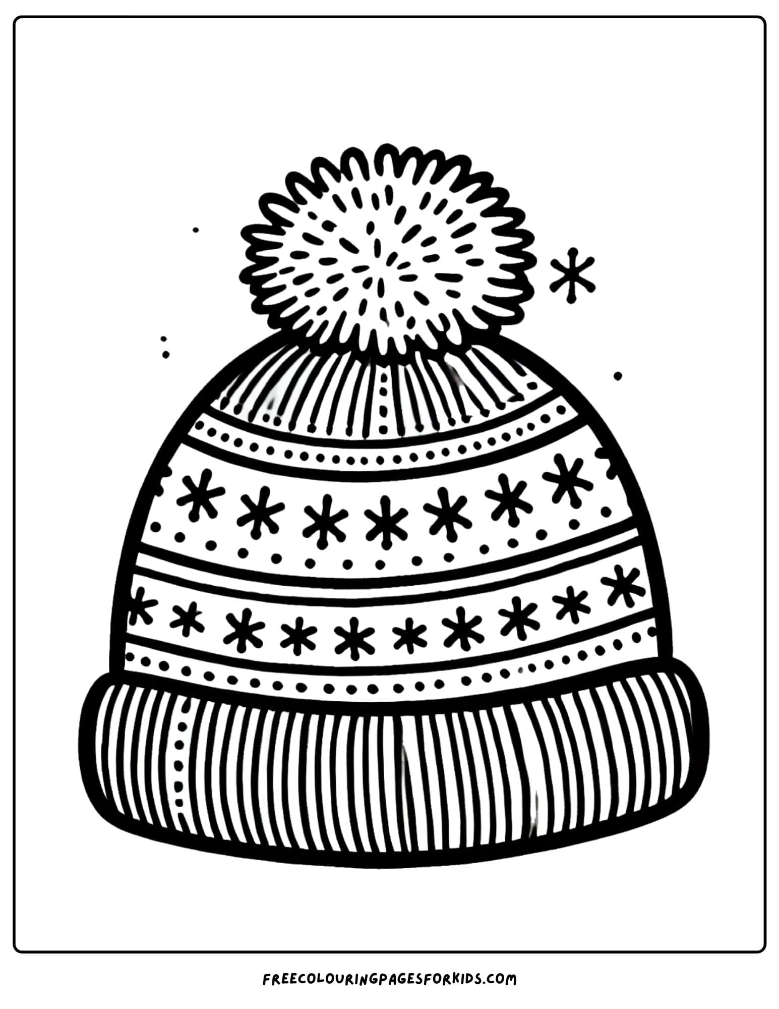 winter hat coloring page