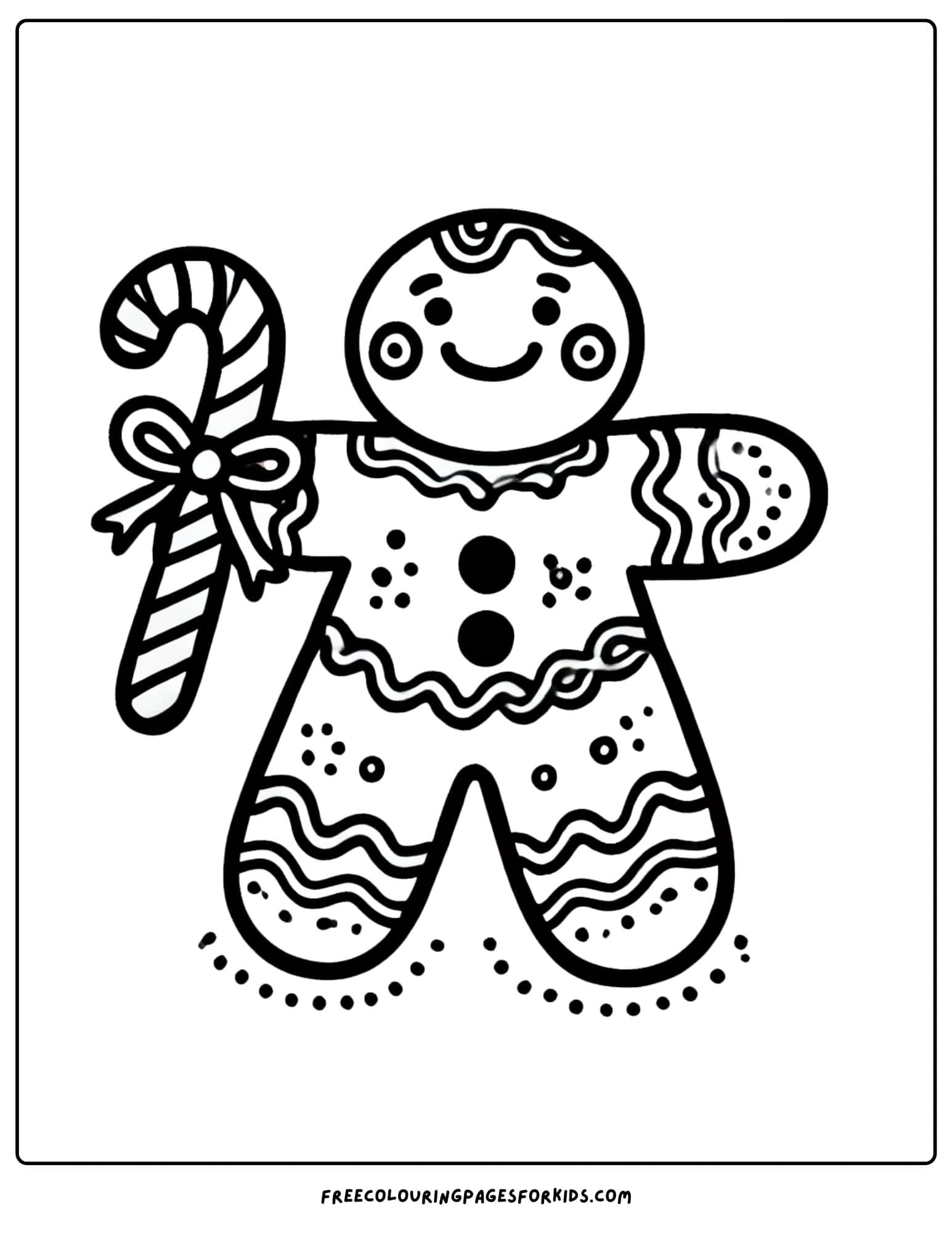 winter gingerbread man coloring page