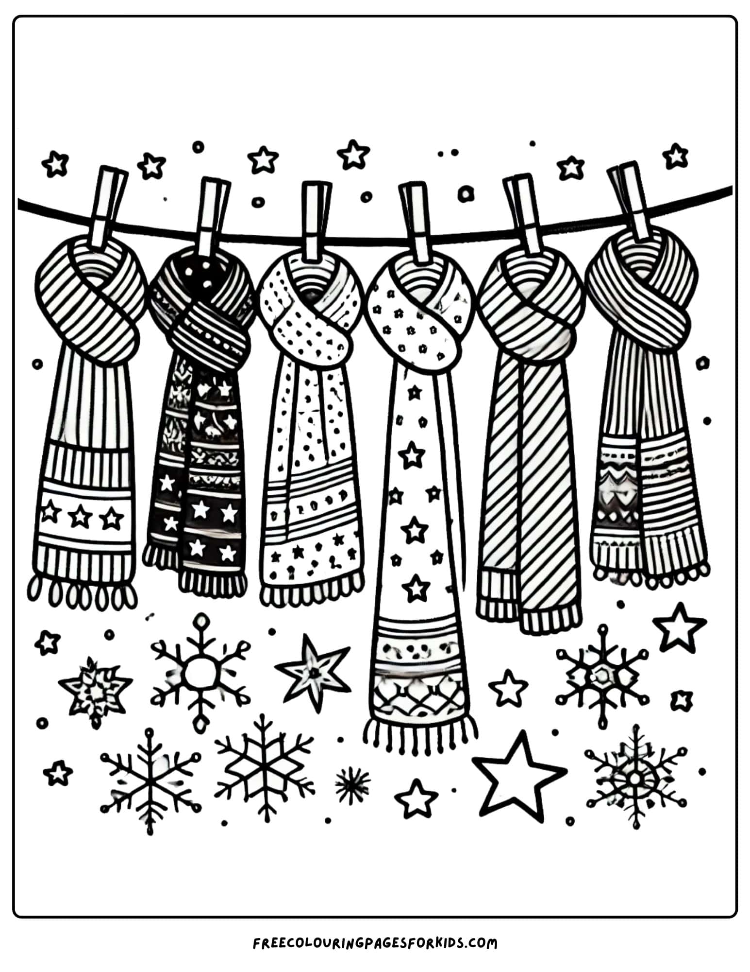 winter scarves coloring page