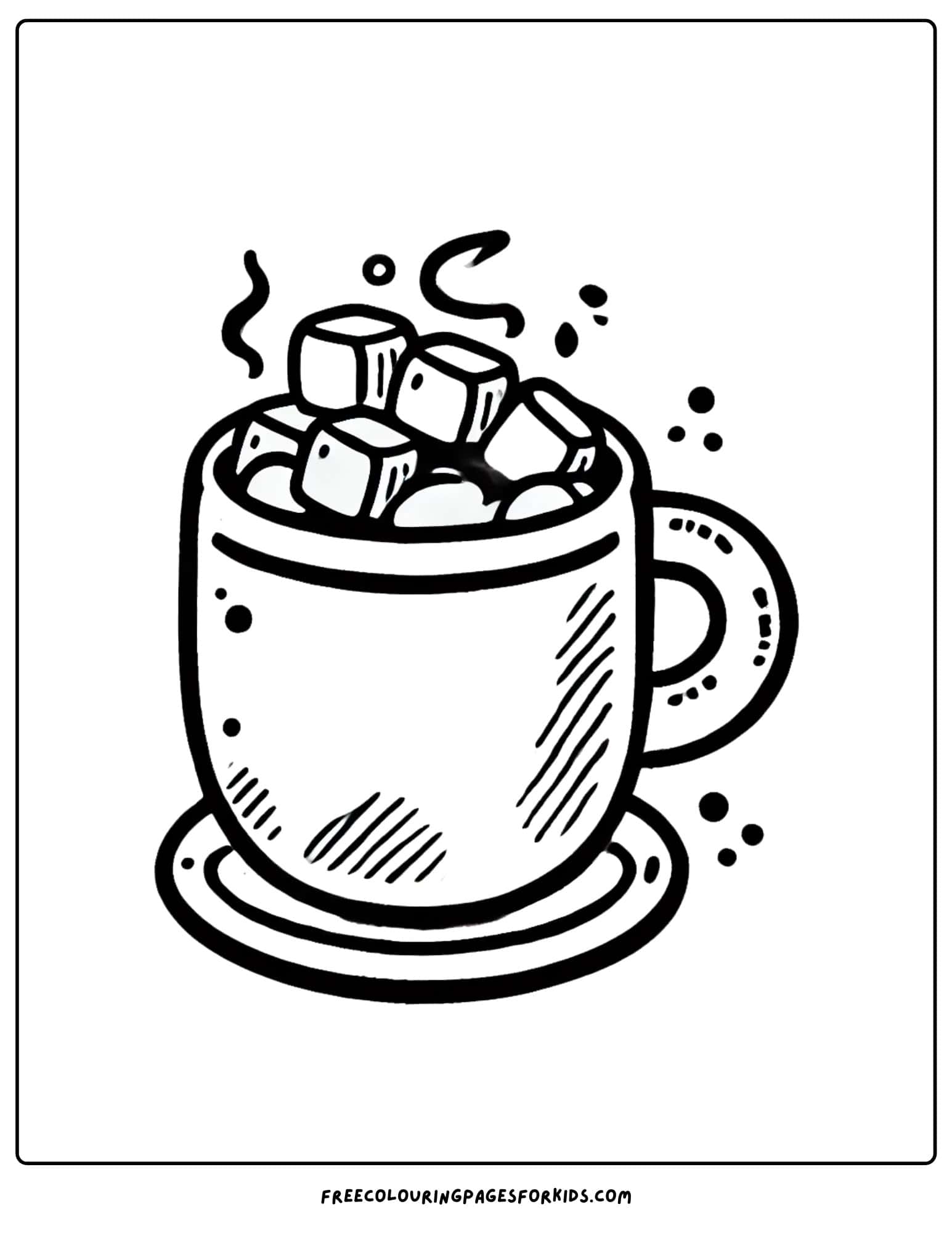 winter hot chocolate coloring page