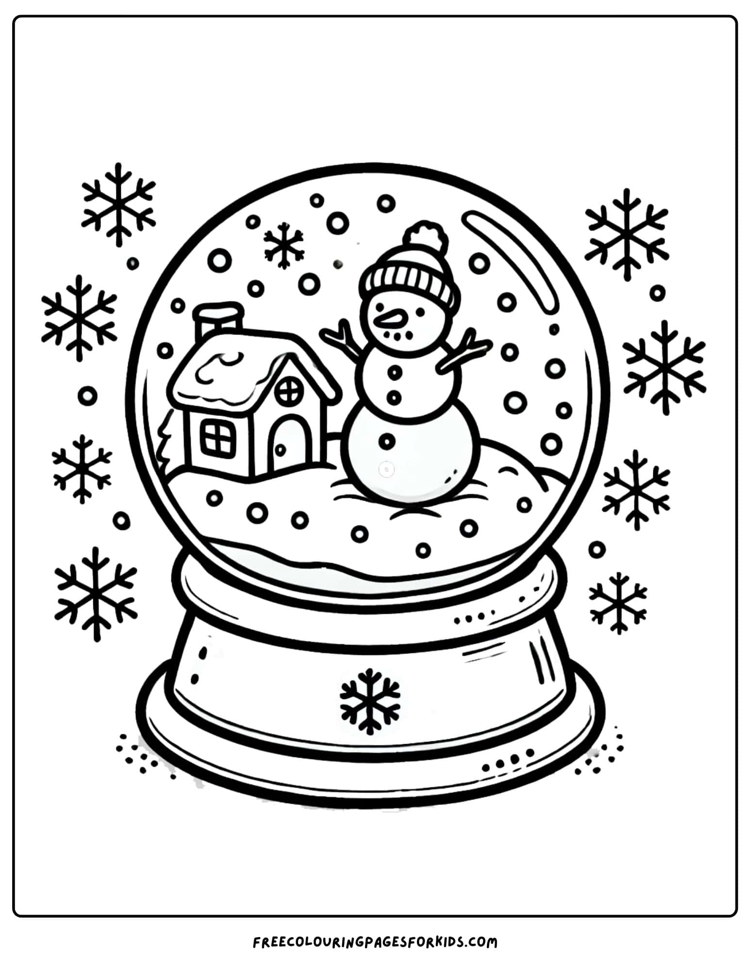 winter snow globe coloring page