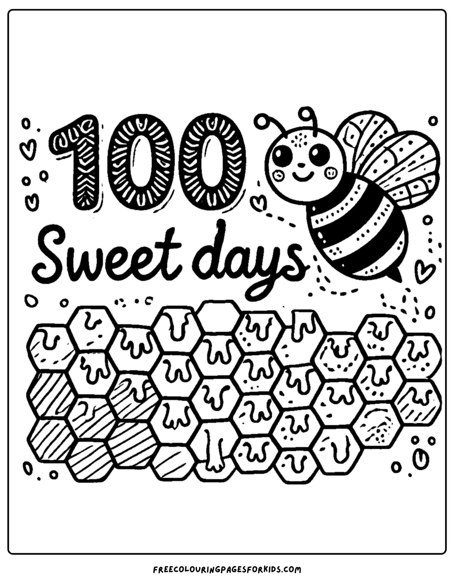 100 days of school sweet coloring page