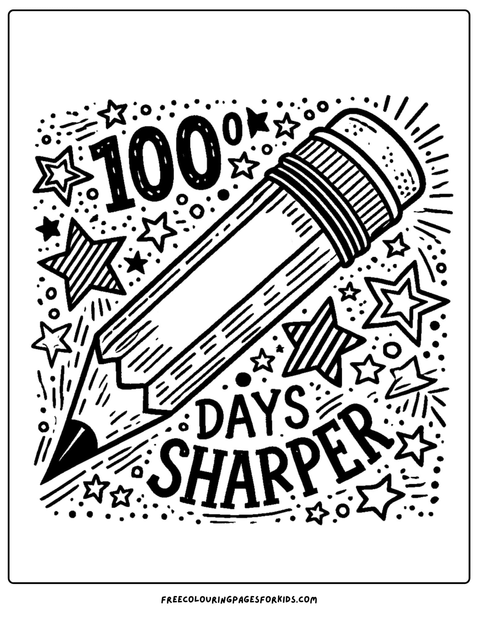 100 days of school sharper coloring page