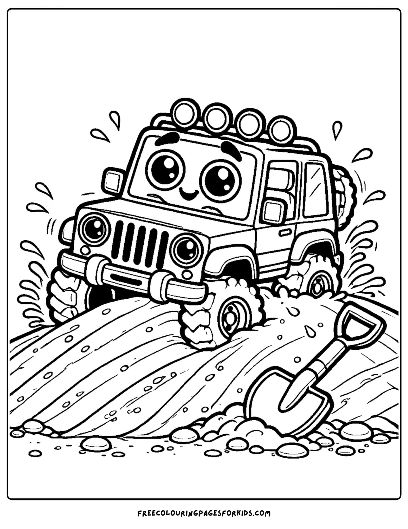 4wd stuck in the sand dunes coloring page