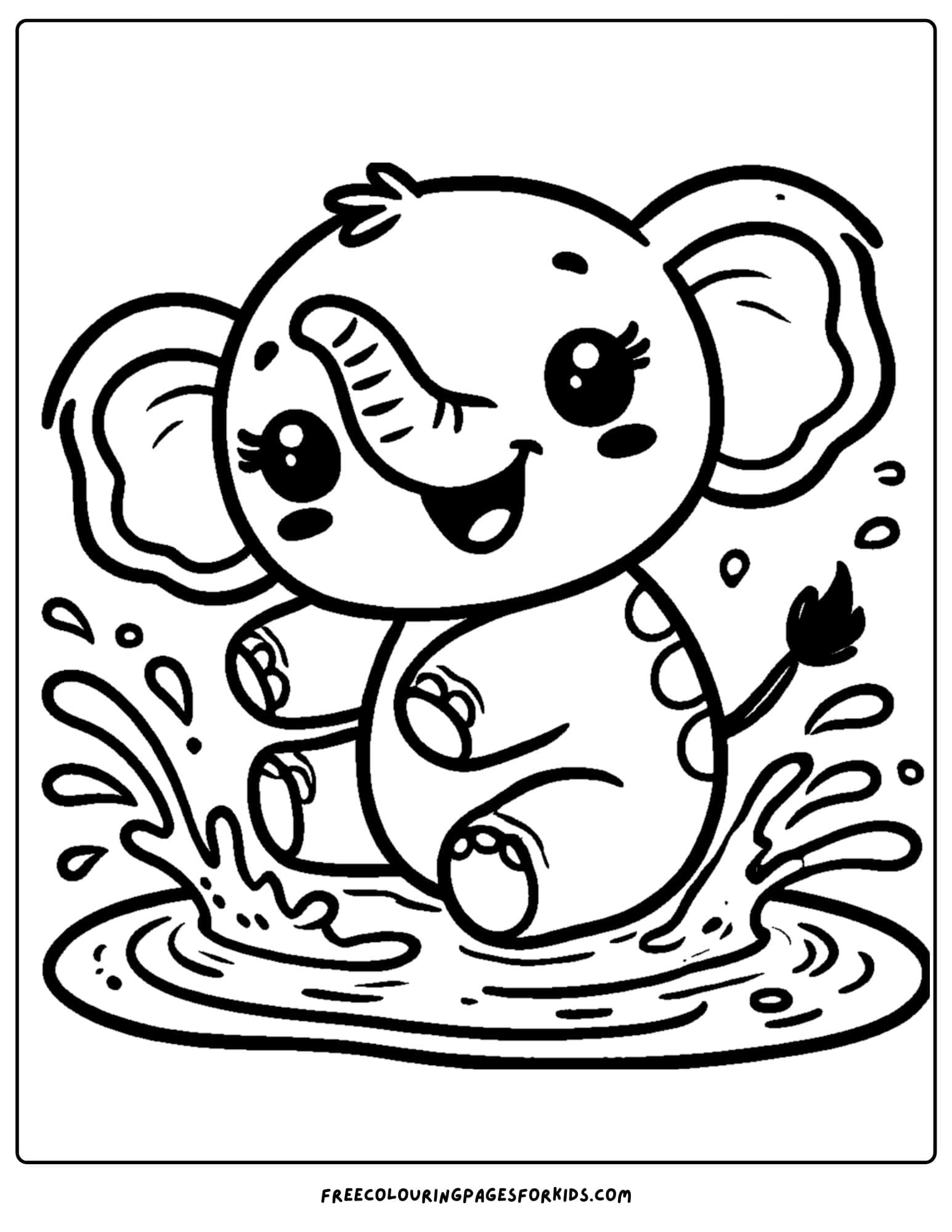 baby splashing water coloring page