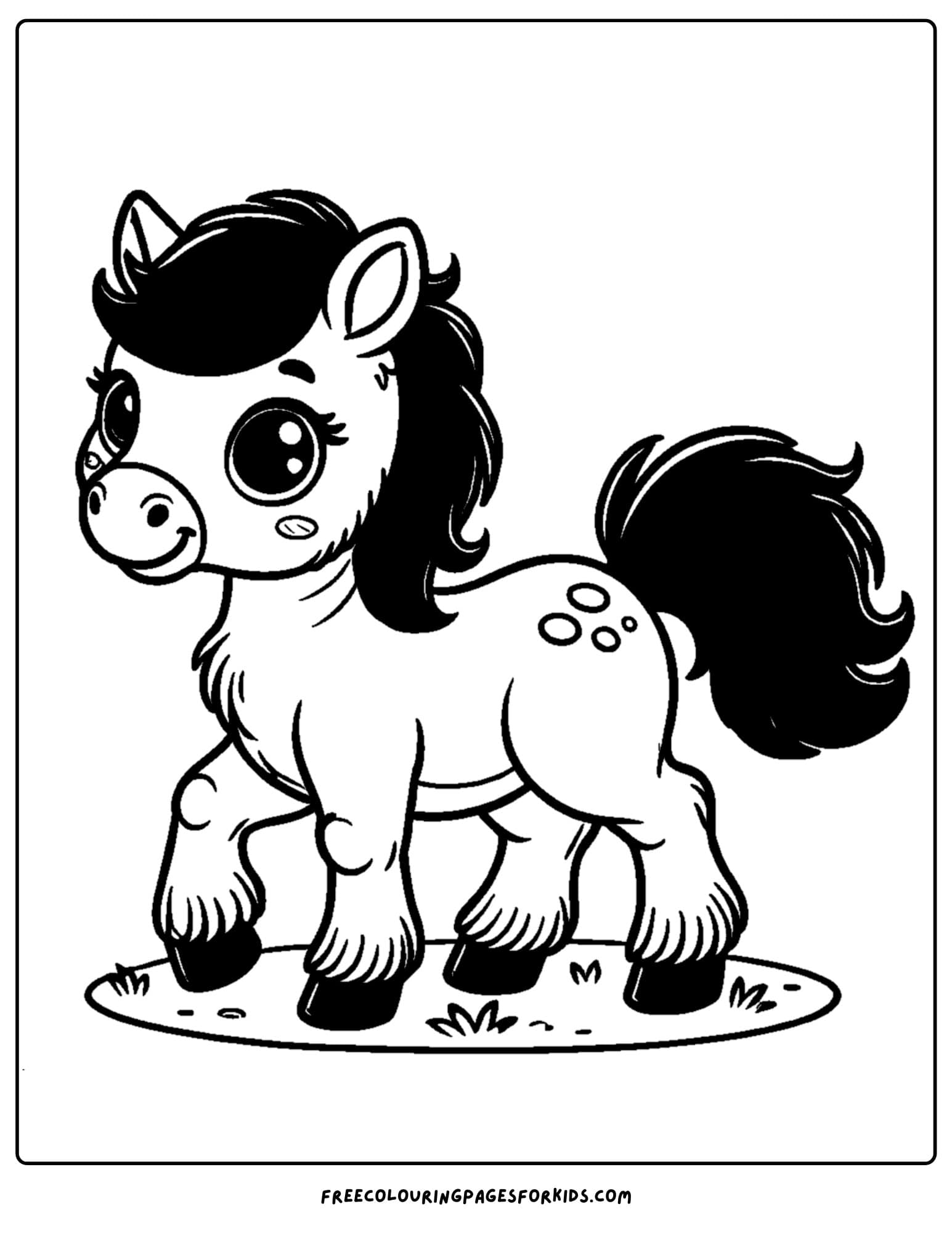 baby horse swiming its tail coloring page