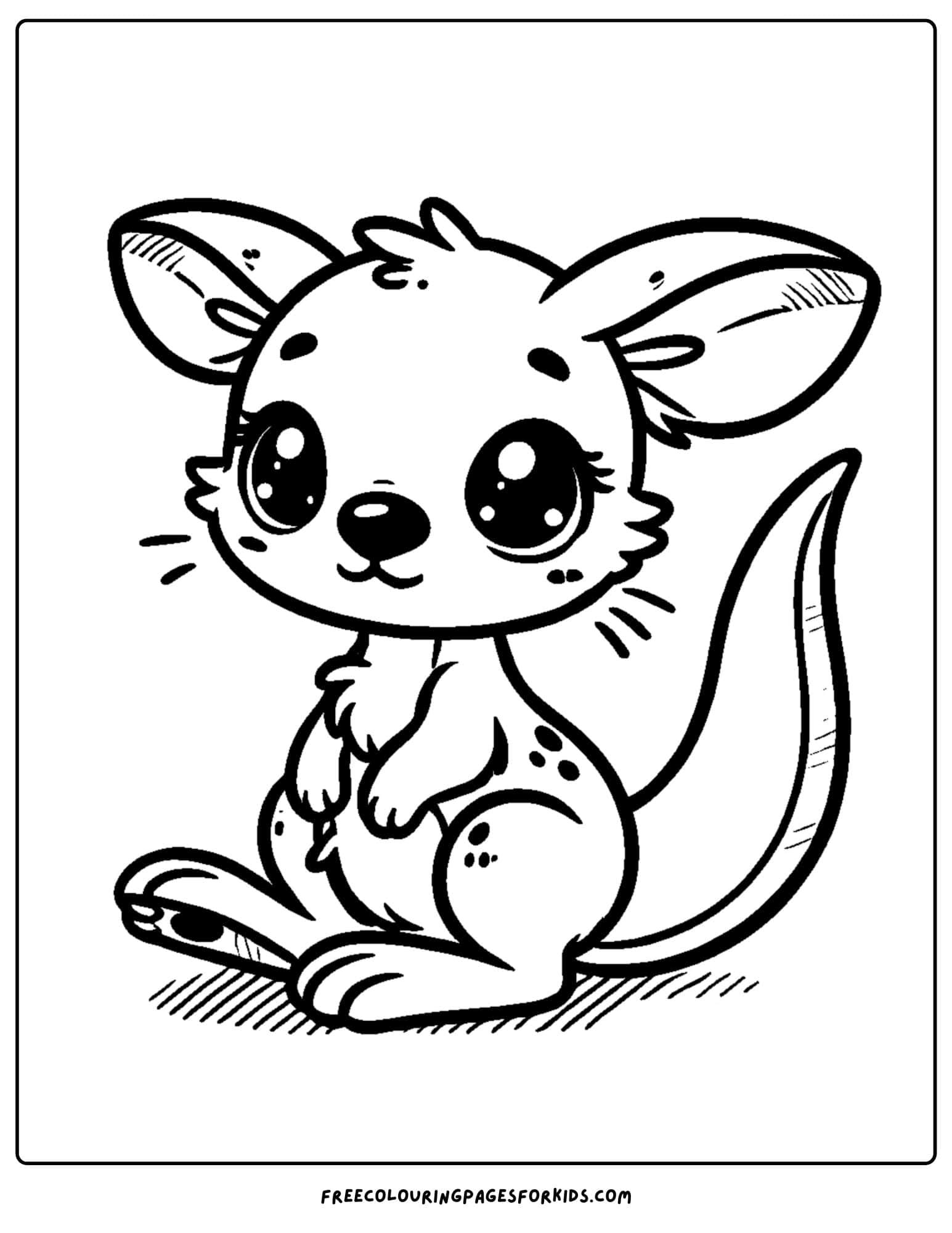 baby kangaroo sitting coloring page