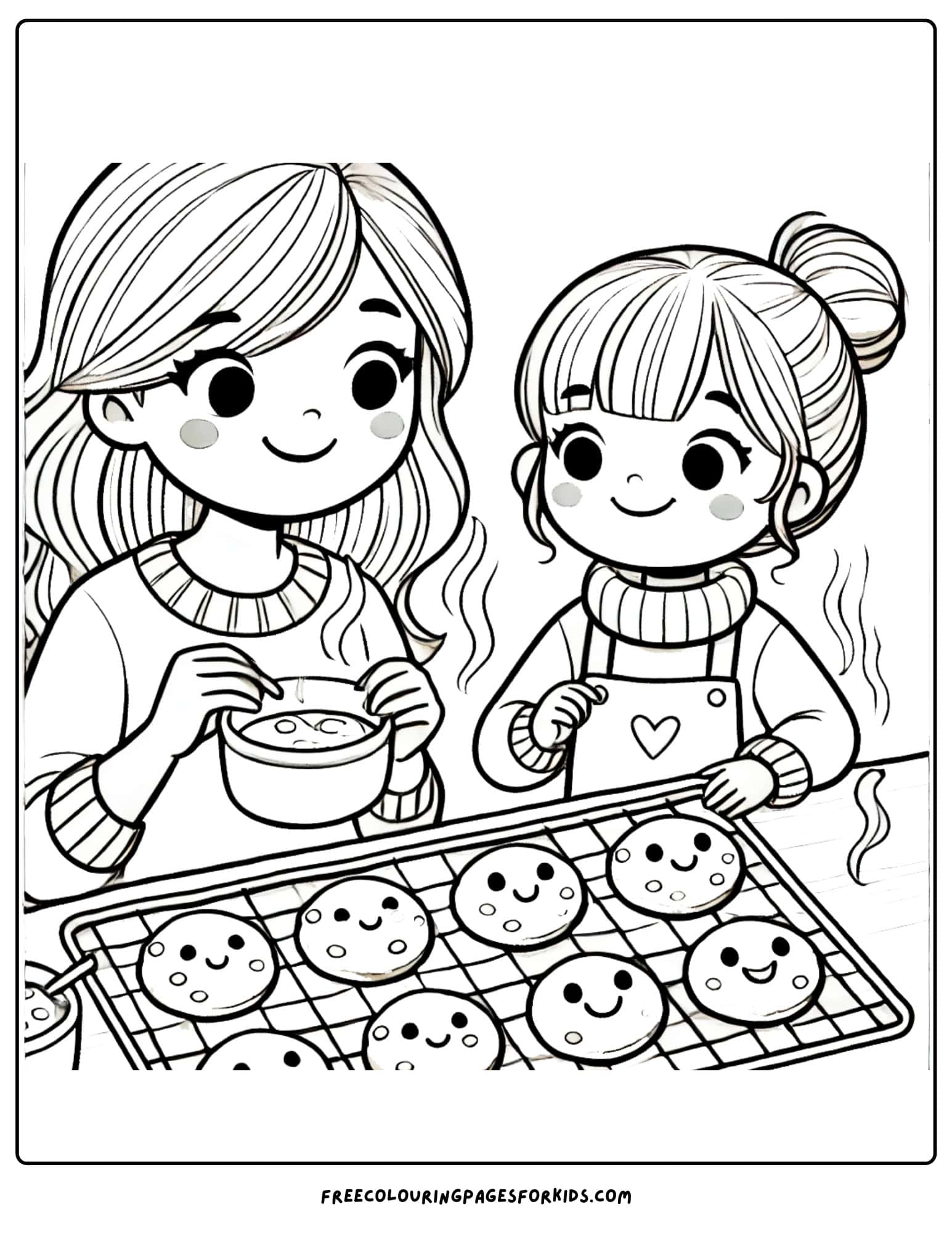 baking cookies to cool on the rack coloring page