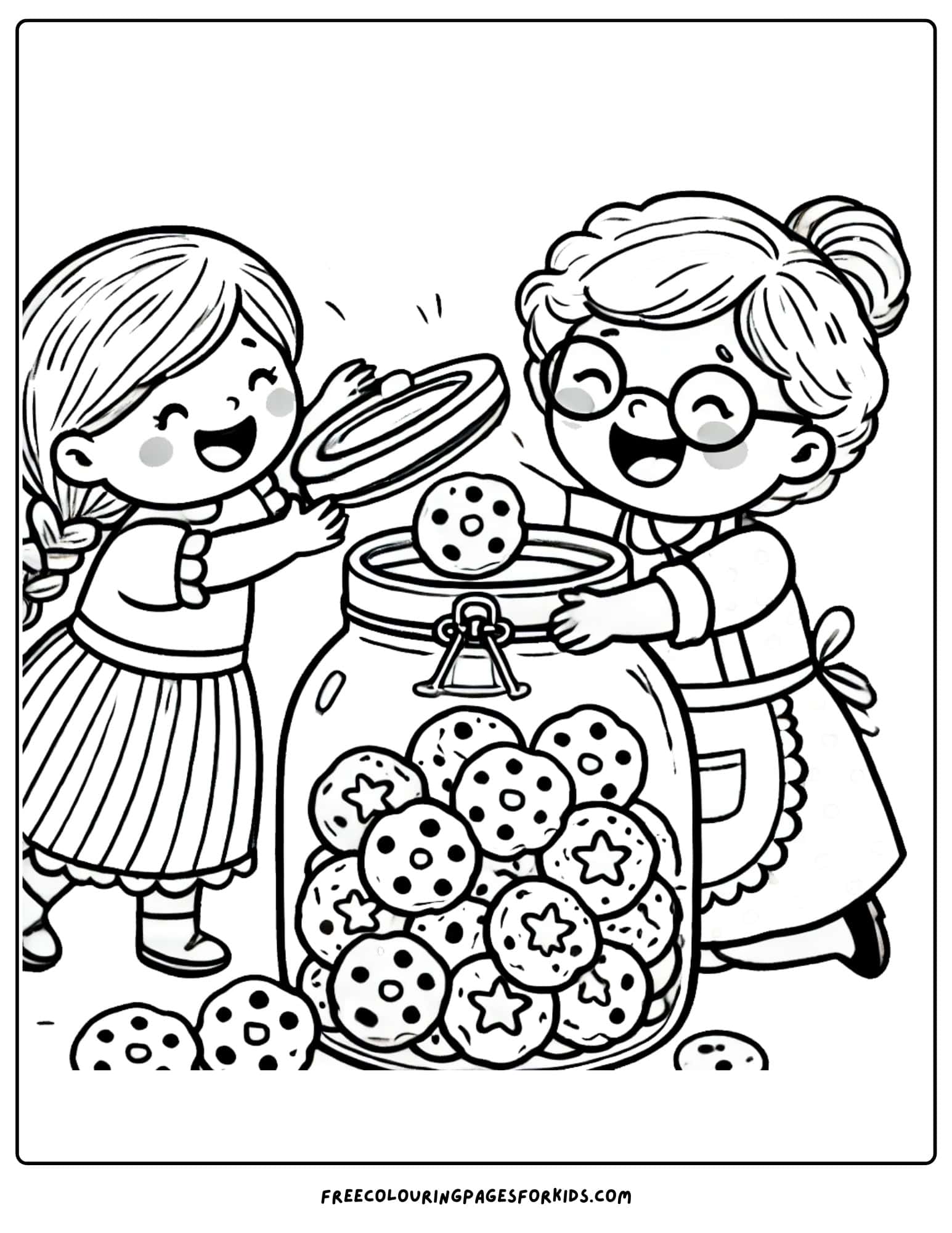 baking to fill the cookie jar coloring page