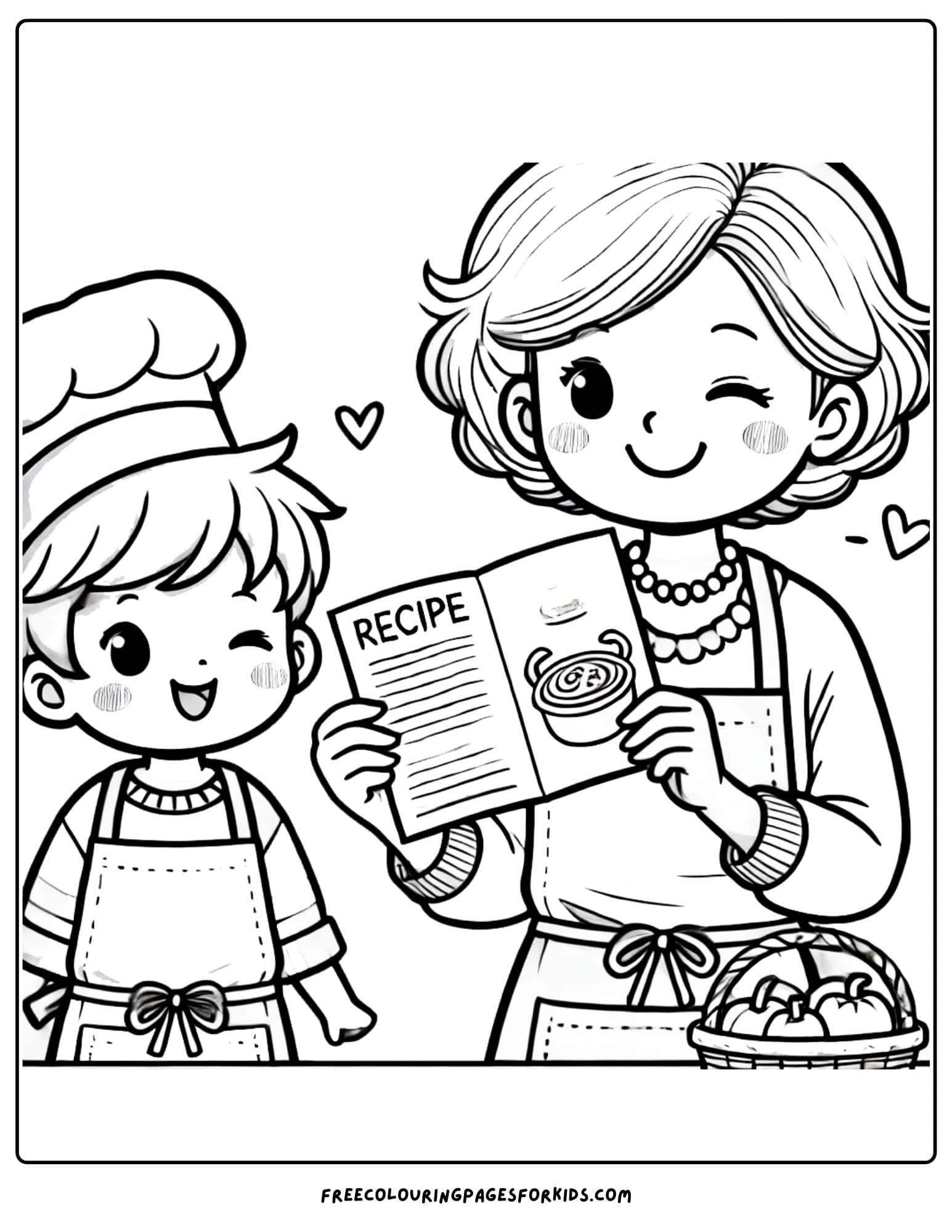 baking grandmas secret recipe coloring page