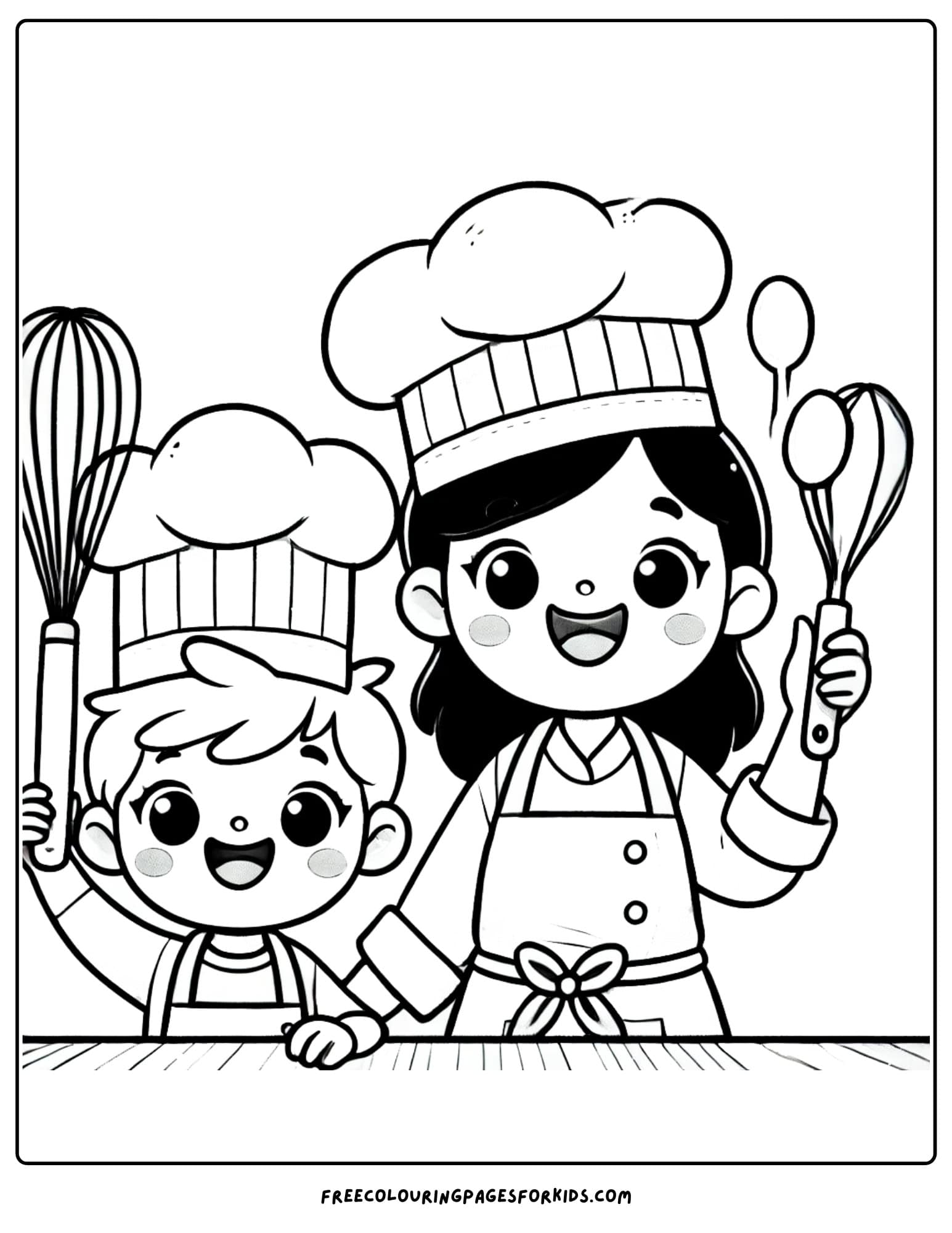 baking and wearing ehefs hats coloring page