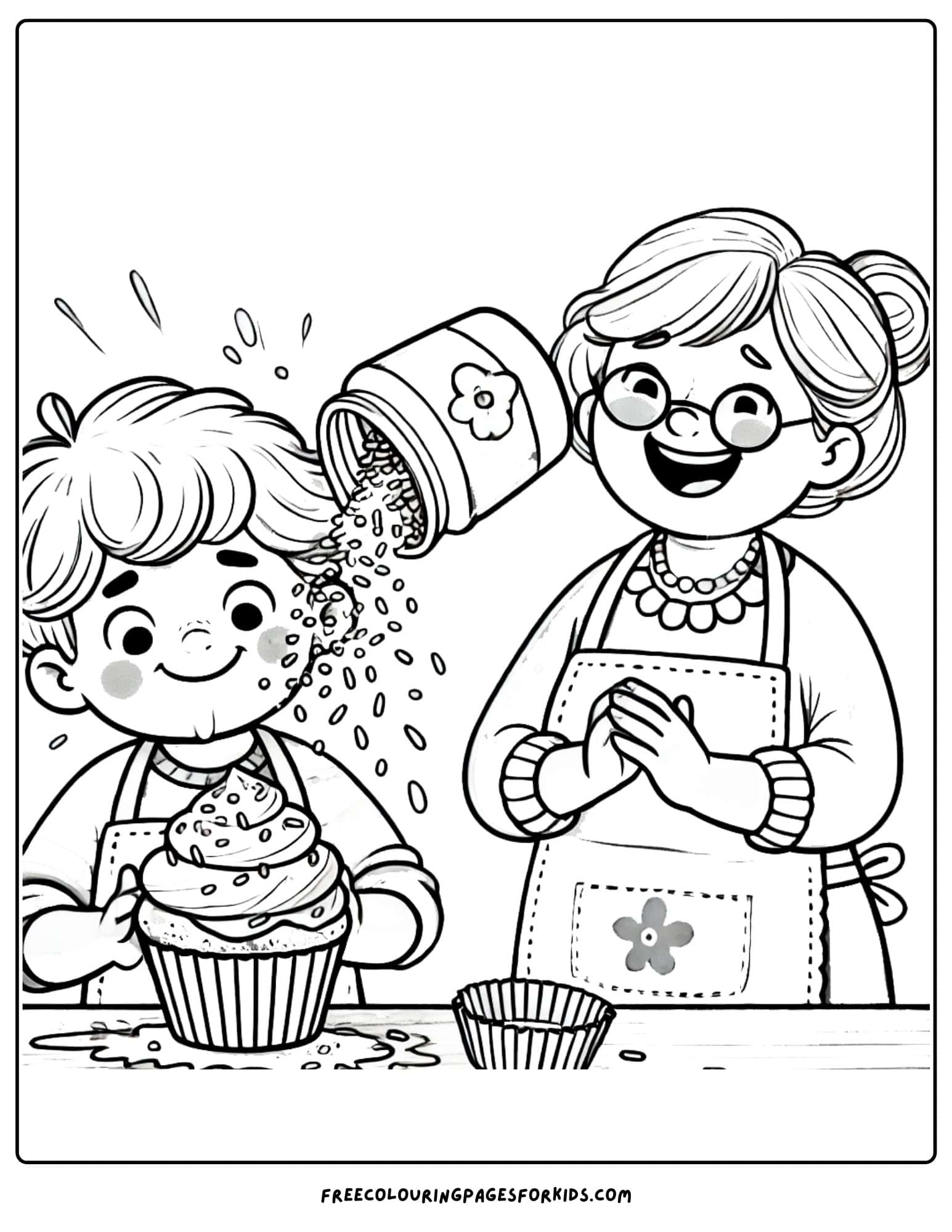 baking sprinkle explosion coloring page