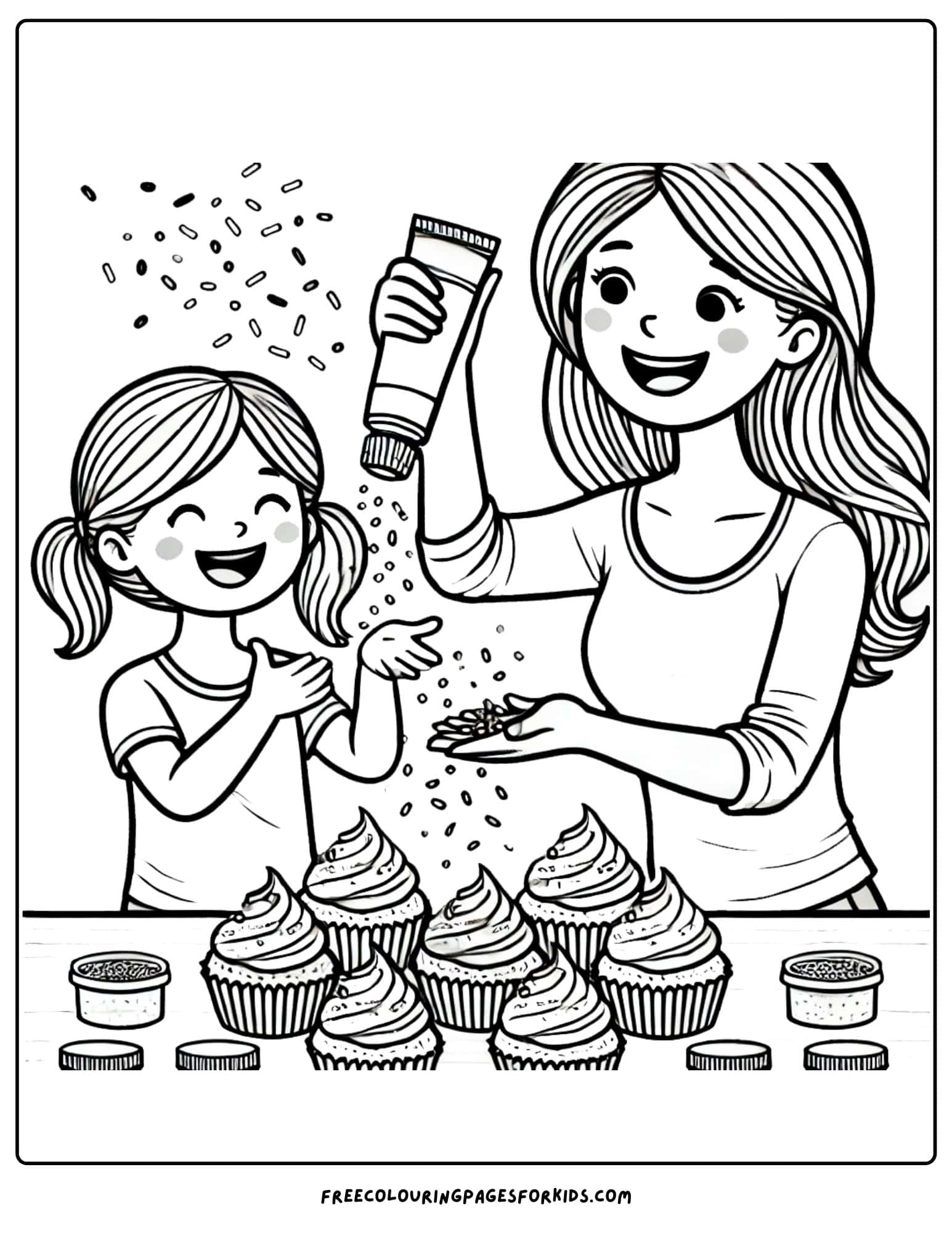 baking sprinkle shower coloring page