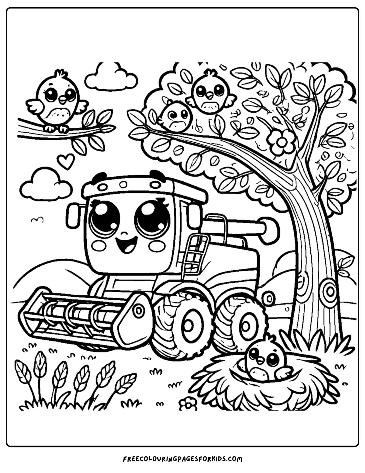 combine under a tree coloring page