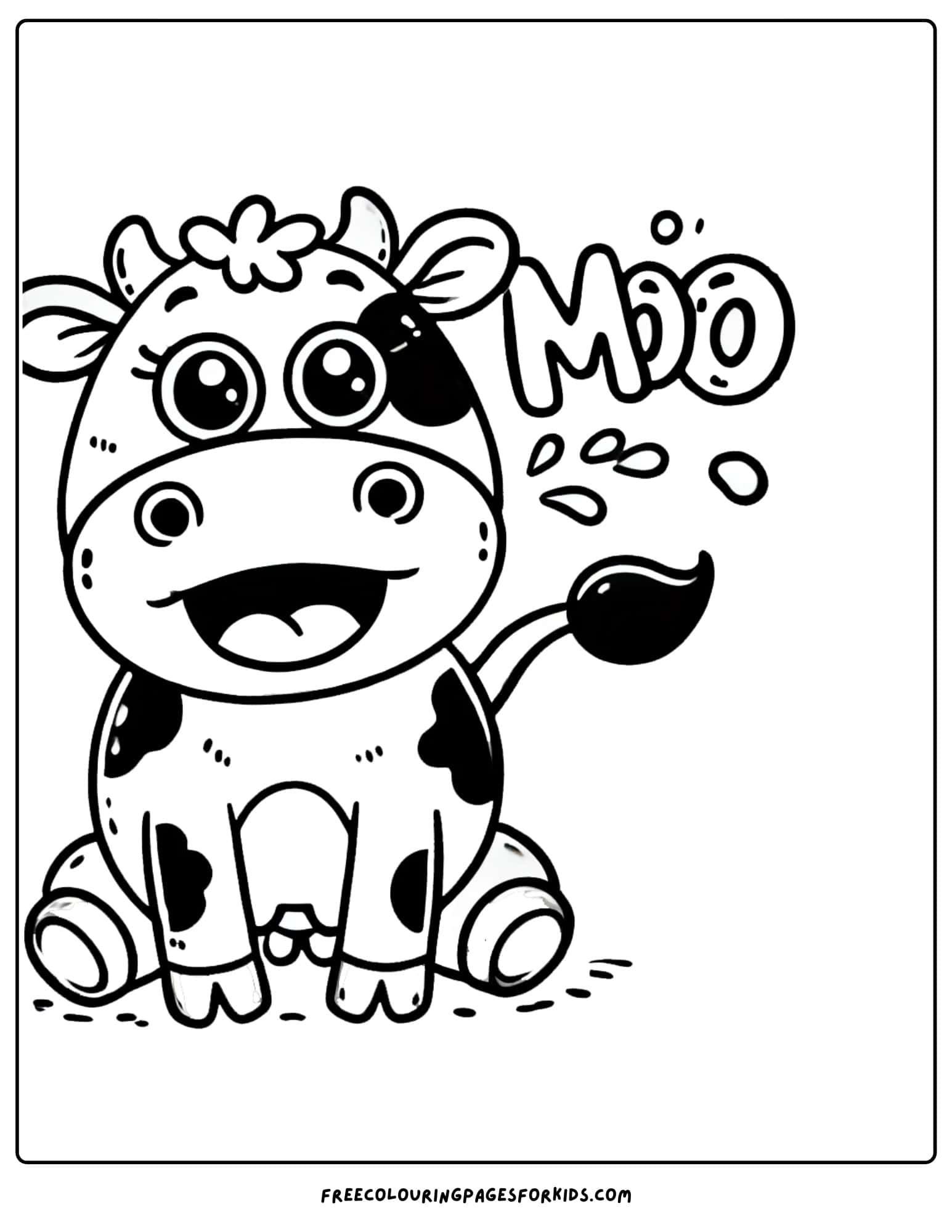 cow going moo coloring page