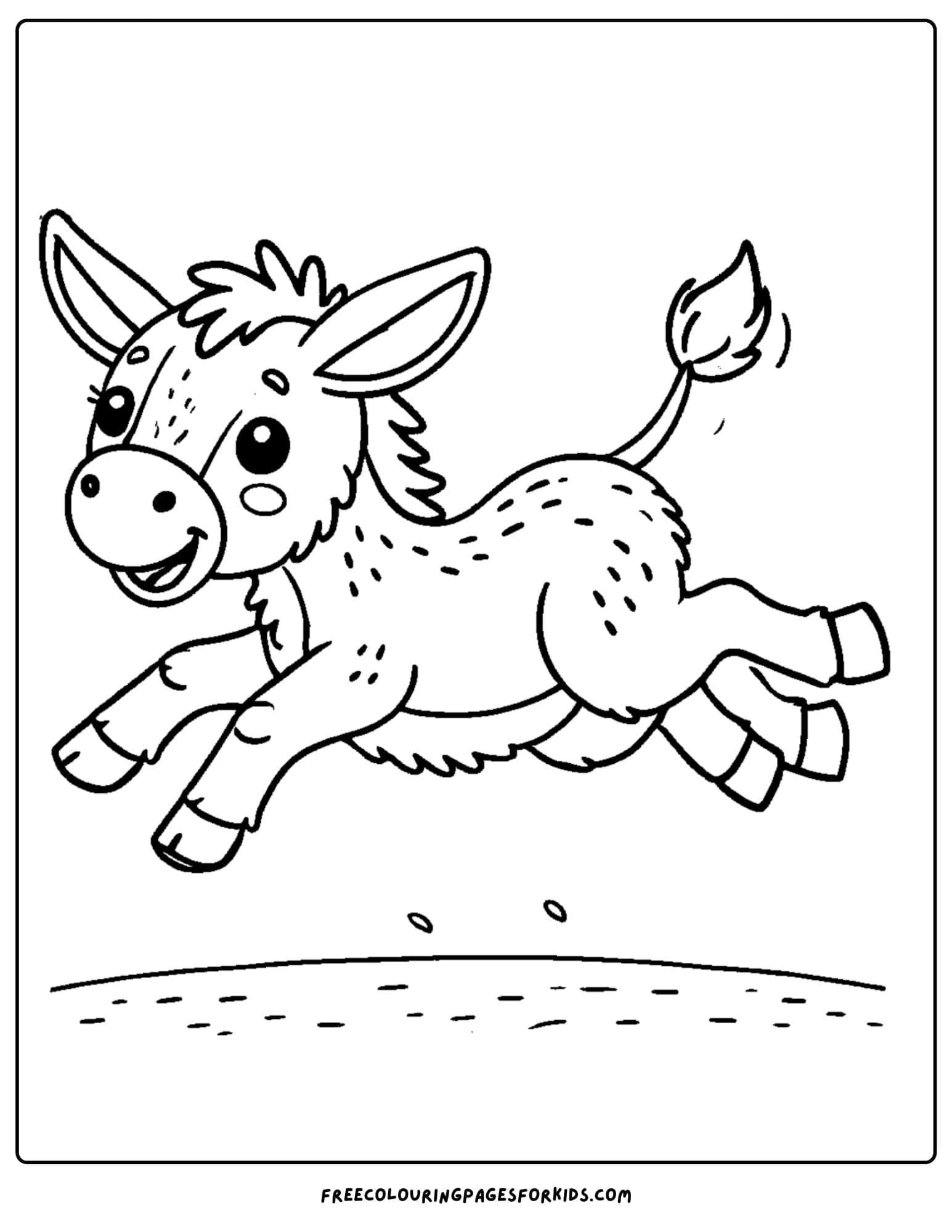 donkey jumping in the air coloring page