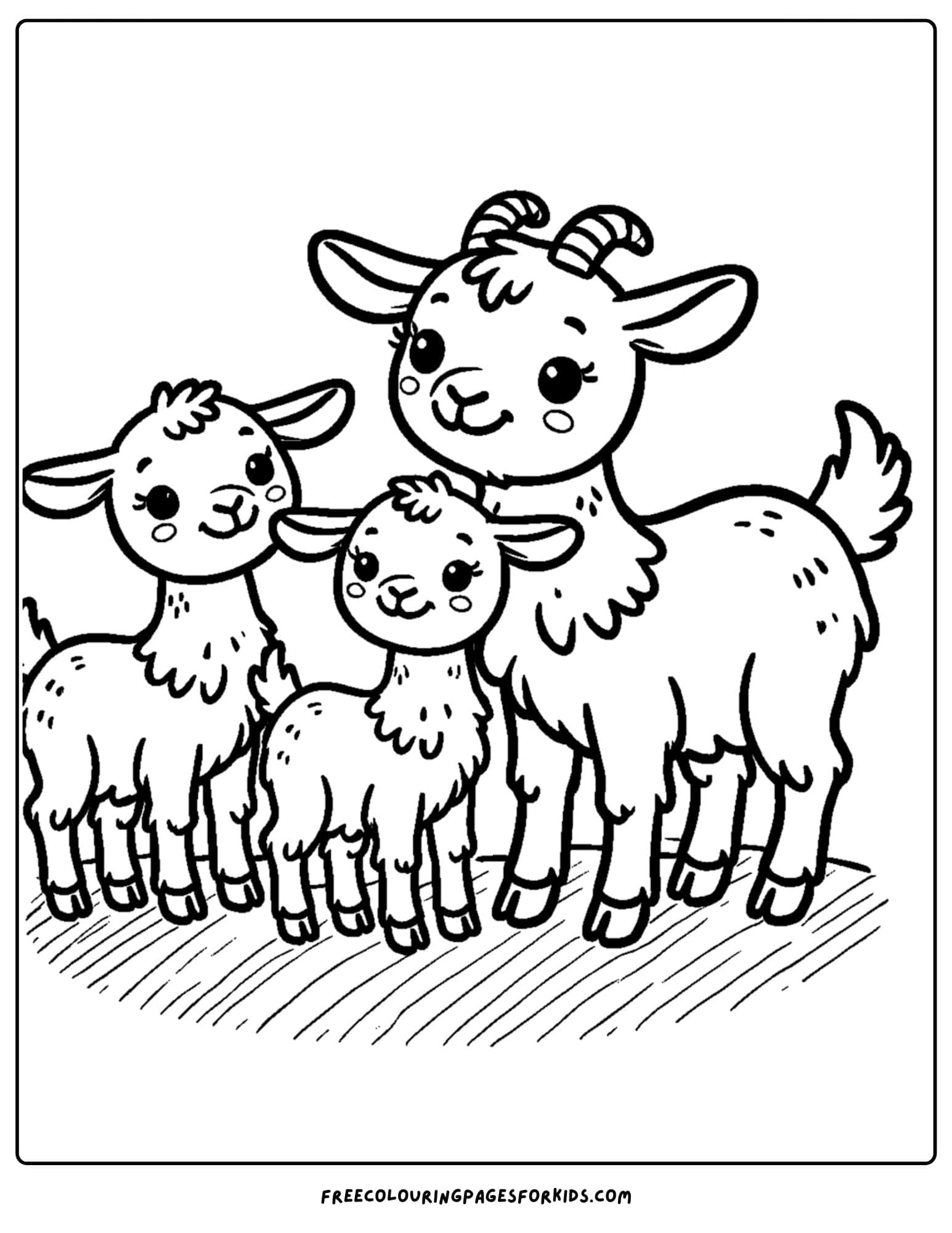 goat family together coloring page