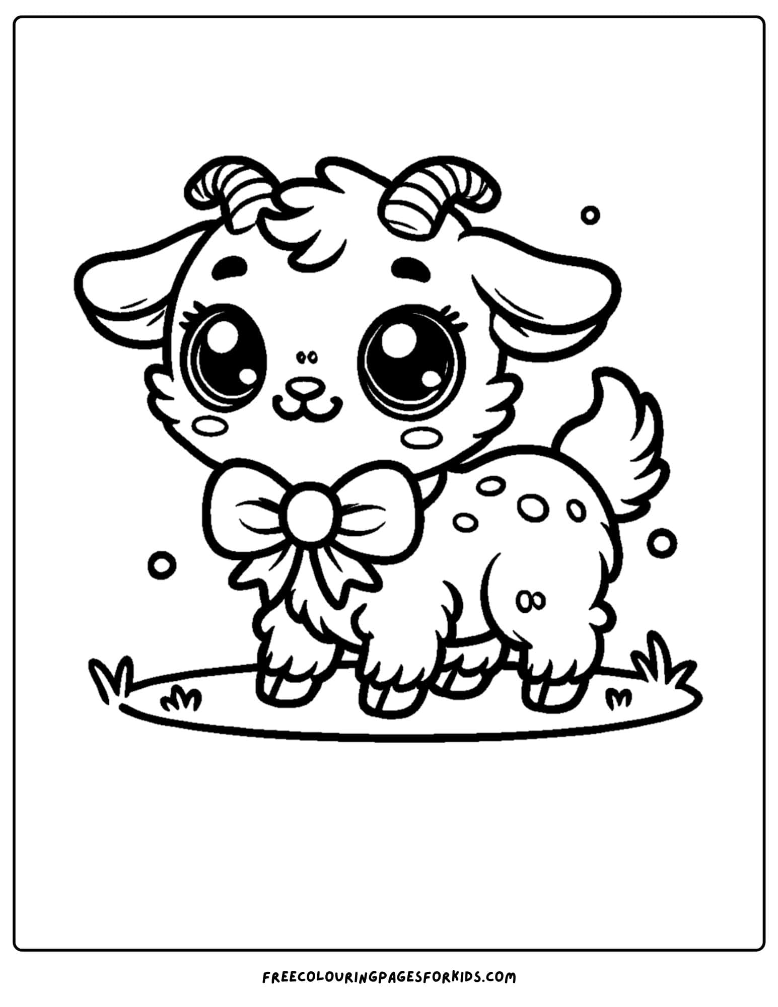 goat wearing a bow tie coloring page