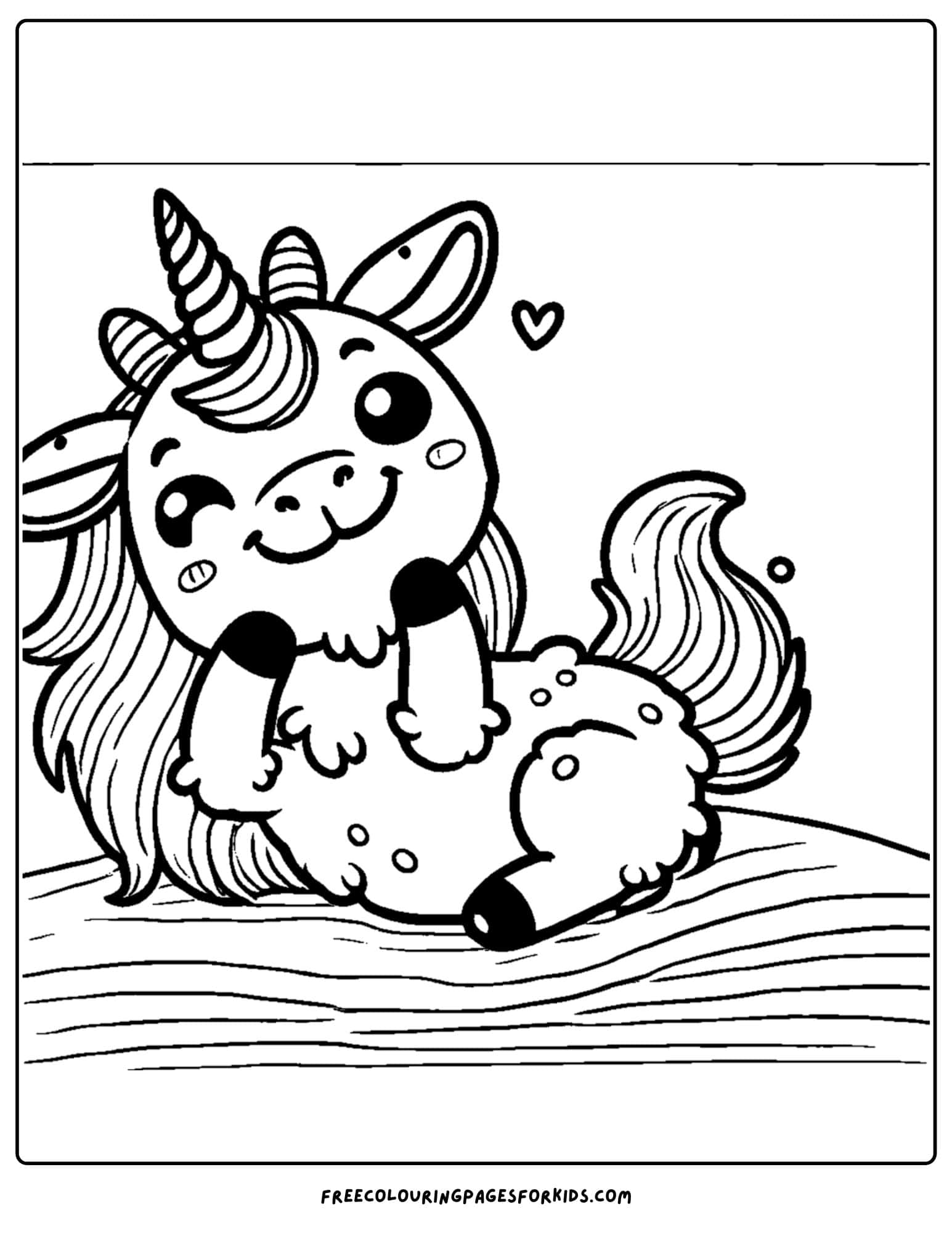 goat dressed up as a unicorn coloring page