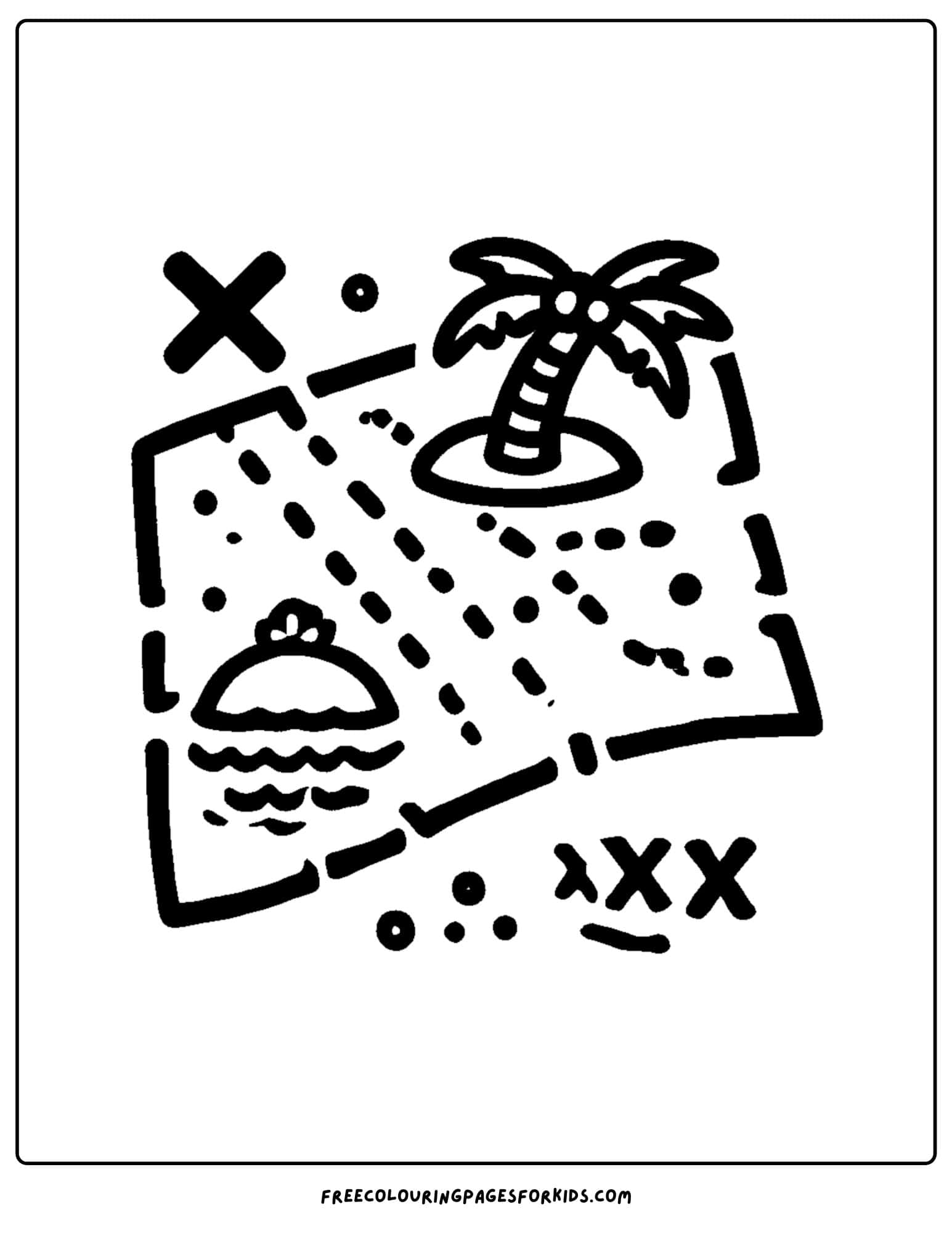 Letter X for x marks the spot coloring page