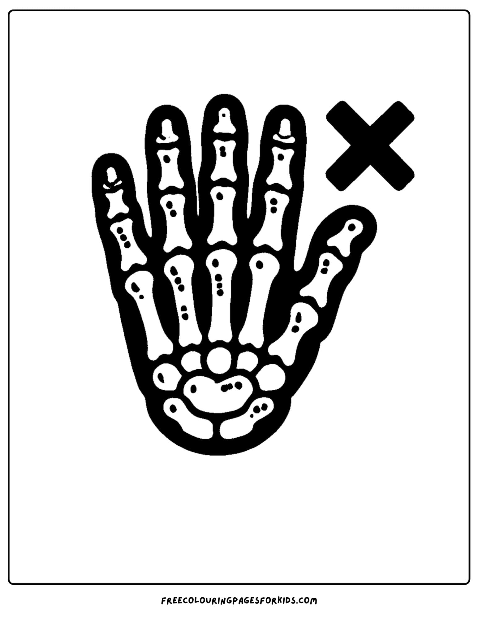 Letter X for xray coloring page