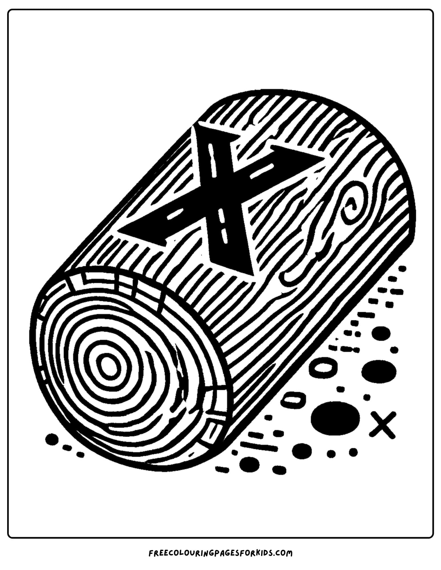 Letter X for xlyography coloring page