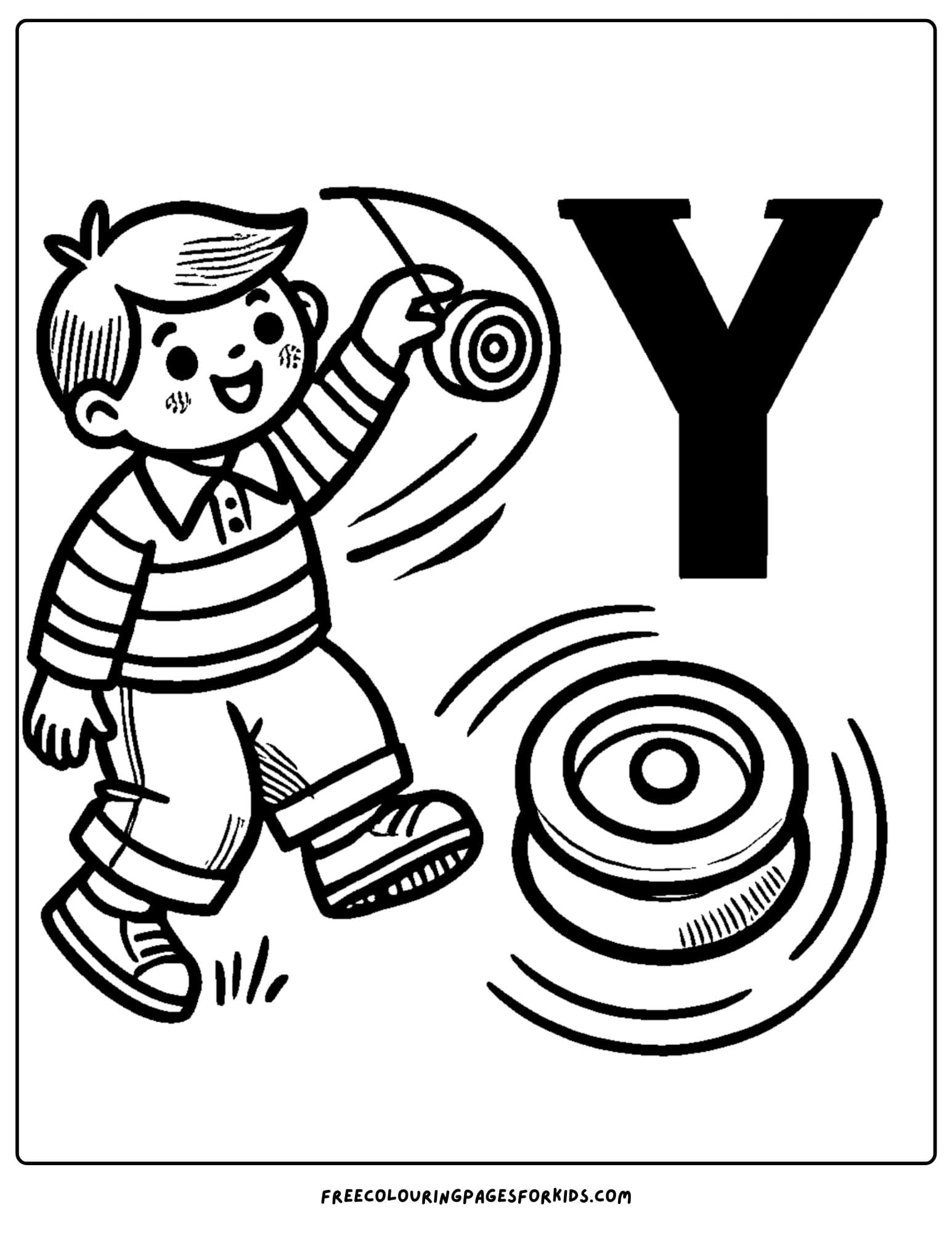 letter y for yo-yo coloring page